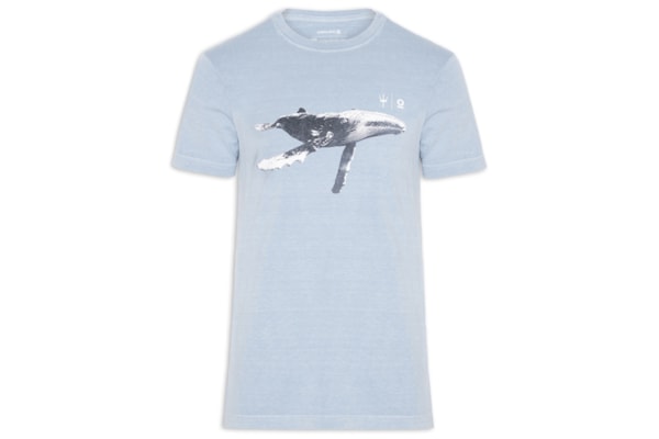 Camiseta Masculina Slim Stone Jubarte - Azul