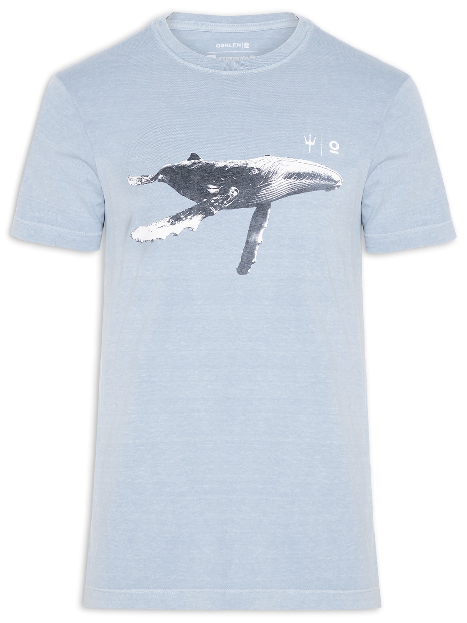 Camiseta Masculina Slim Stone Jubarte Azul Osklen