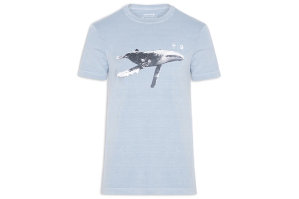 Camiseta Masculina Slim Stone Jubarte - Azul