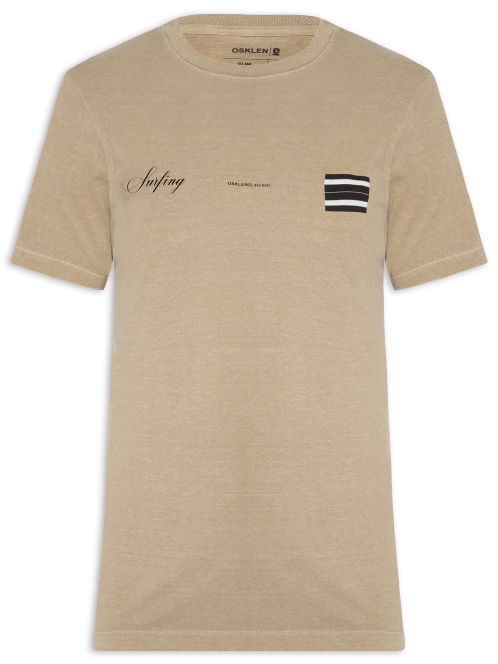 Camiseta Masculina Slim Stone Surfing Cursive – Bege Osklen