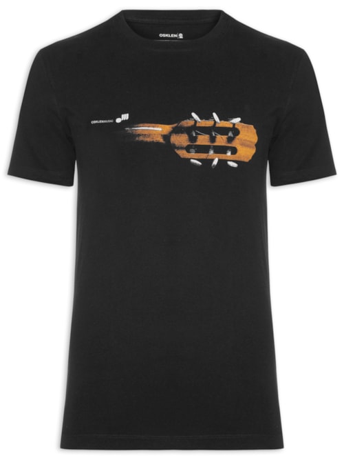 Camiseta Masculina Slim Vintage Acoustic Guitar – Preto