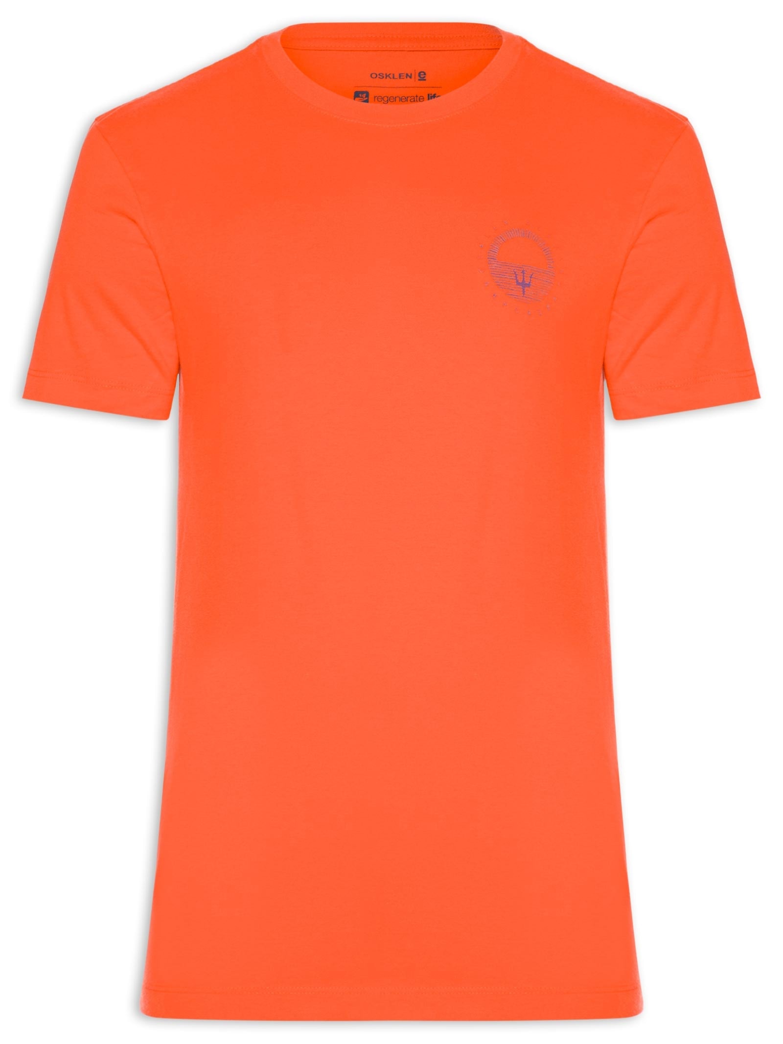 Camiseta Masculina Slim Vintage Climbing Manga Curta Laranja Osklen