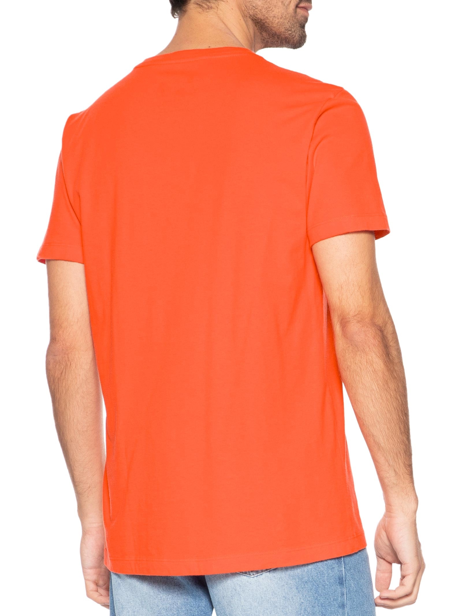 Camiseta Masculina Slim Vintage Climbing Manga Curta Laranja Osklen