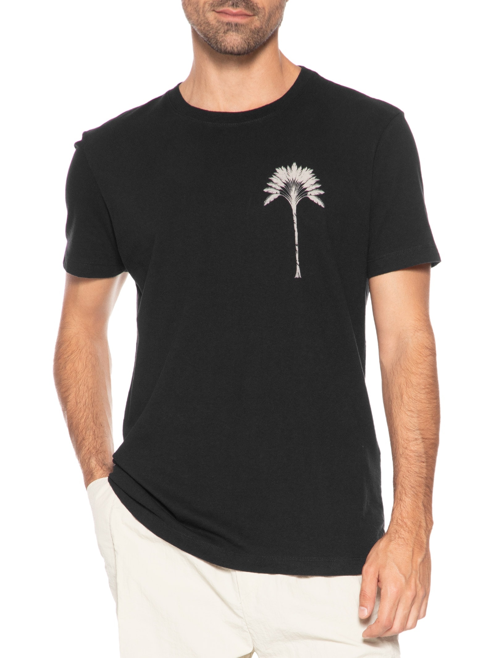 Camiseta Masculina Slim Vintage Imperial Manga Curta Preto Osklen