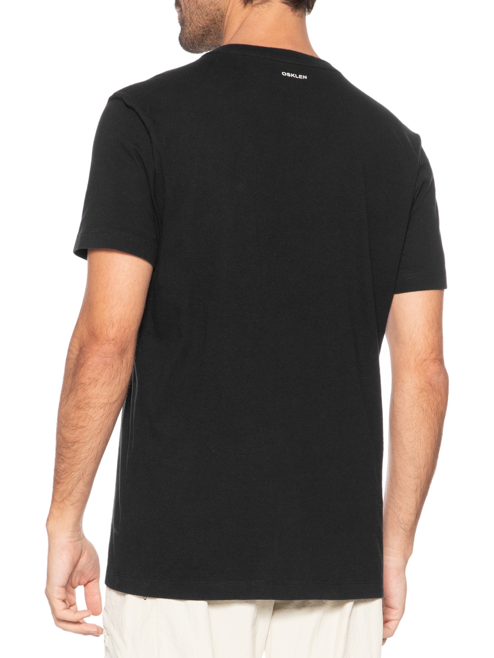 Camiseta Masculina Slim Vintage Imperial Manga Curta Preto Osklen