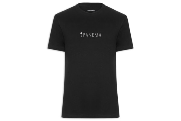 Camiseta Masculina Slim Vintage Ipanema Manga Curta - Preto