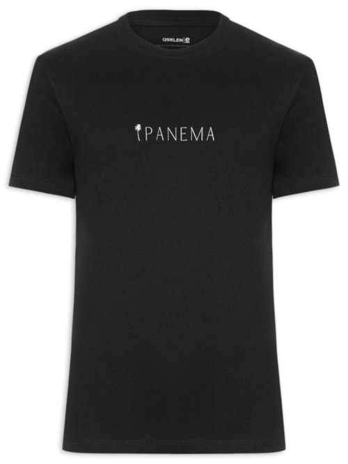 Camiseta Masculina Slim Vintage Ipanema Manga Curta – Preto