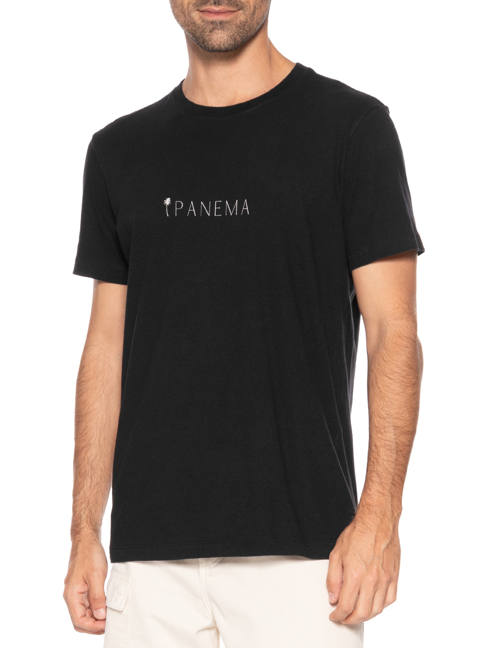 Camiseta Masculina Slim Vintage Ipanema Manga Curta Preto Osklen