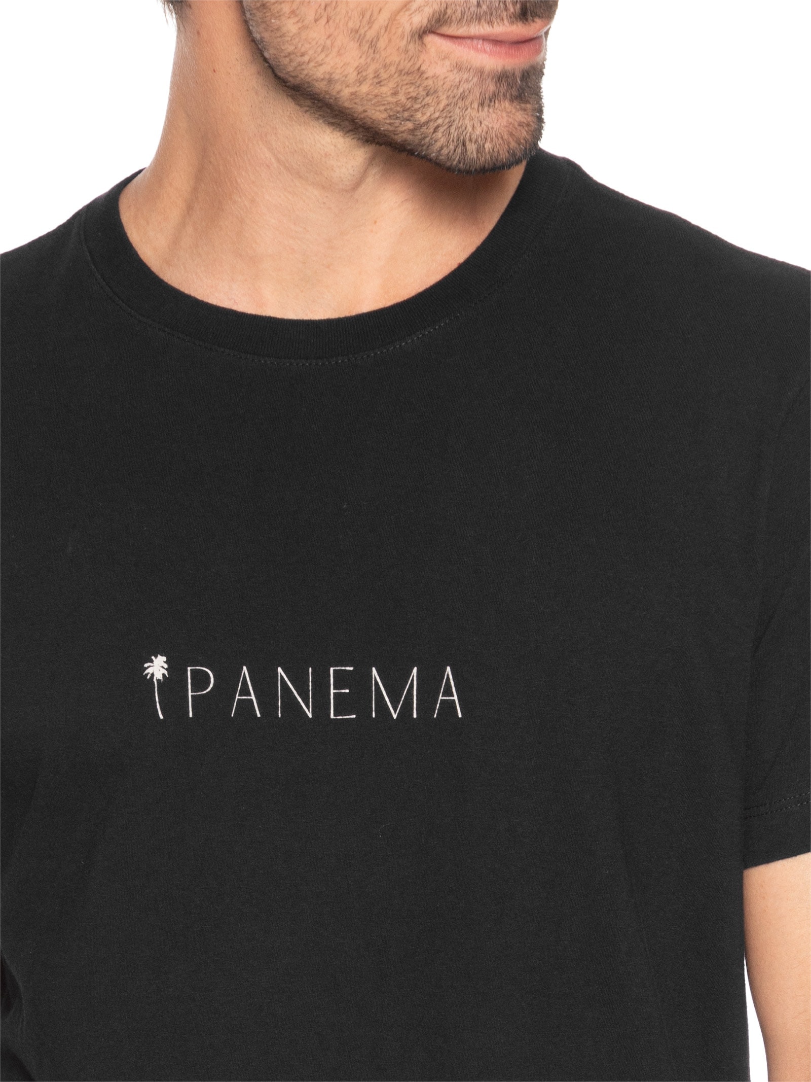 Camiseta Masculina Slim Vintage Ipanema Manga Curta Preto Osklen