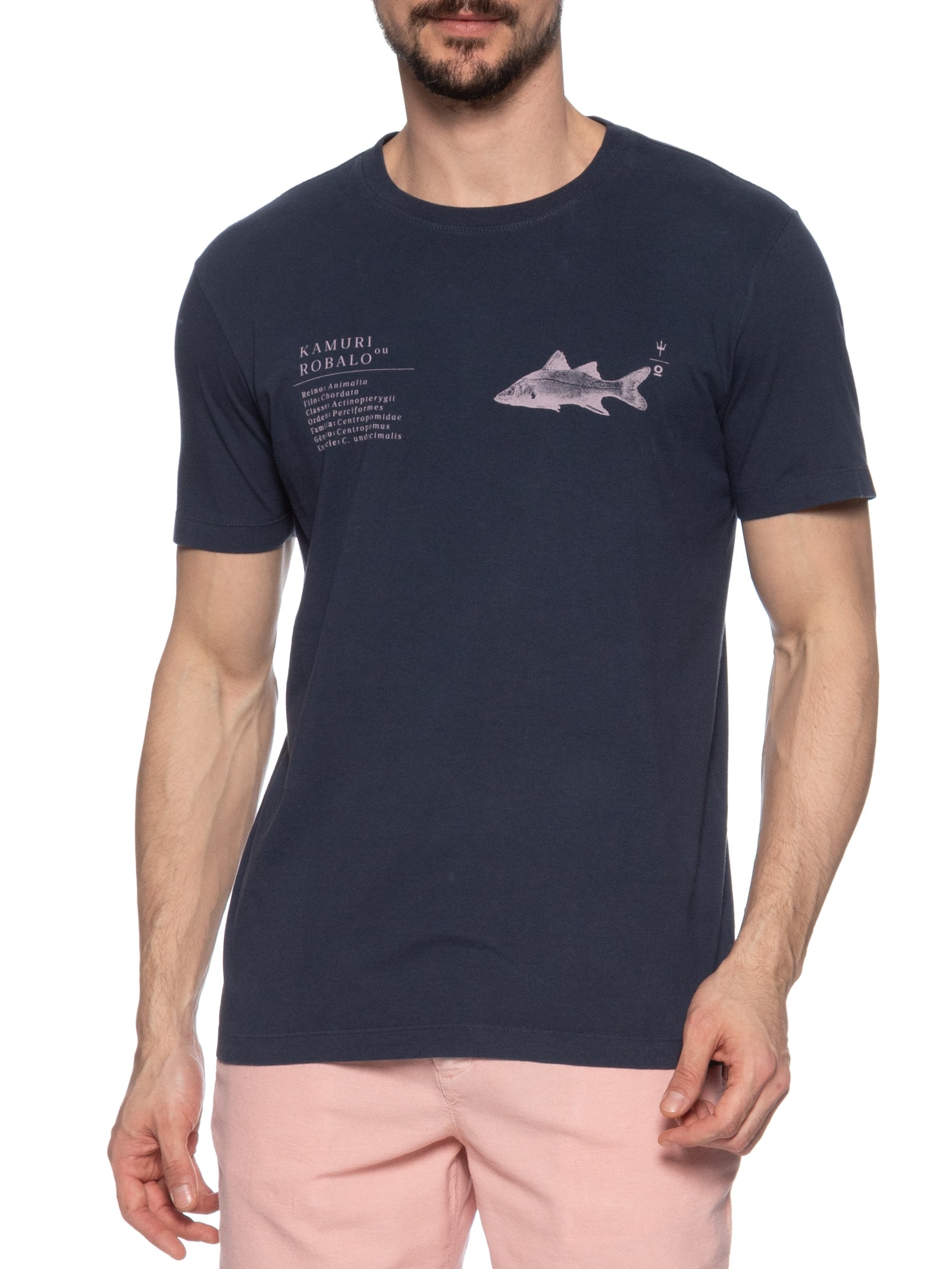 Camiseta Masculina Slim Vintage Kamuri Mc Azul Osklen