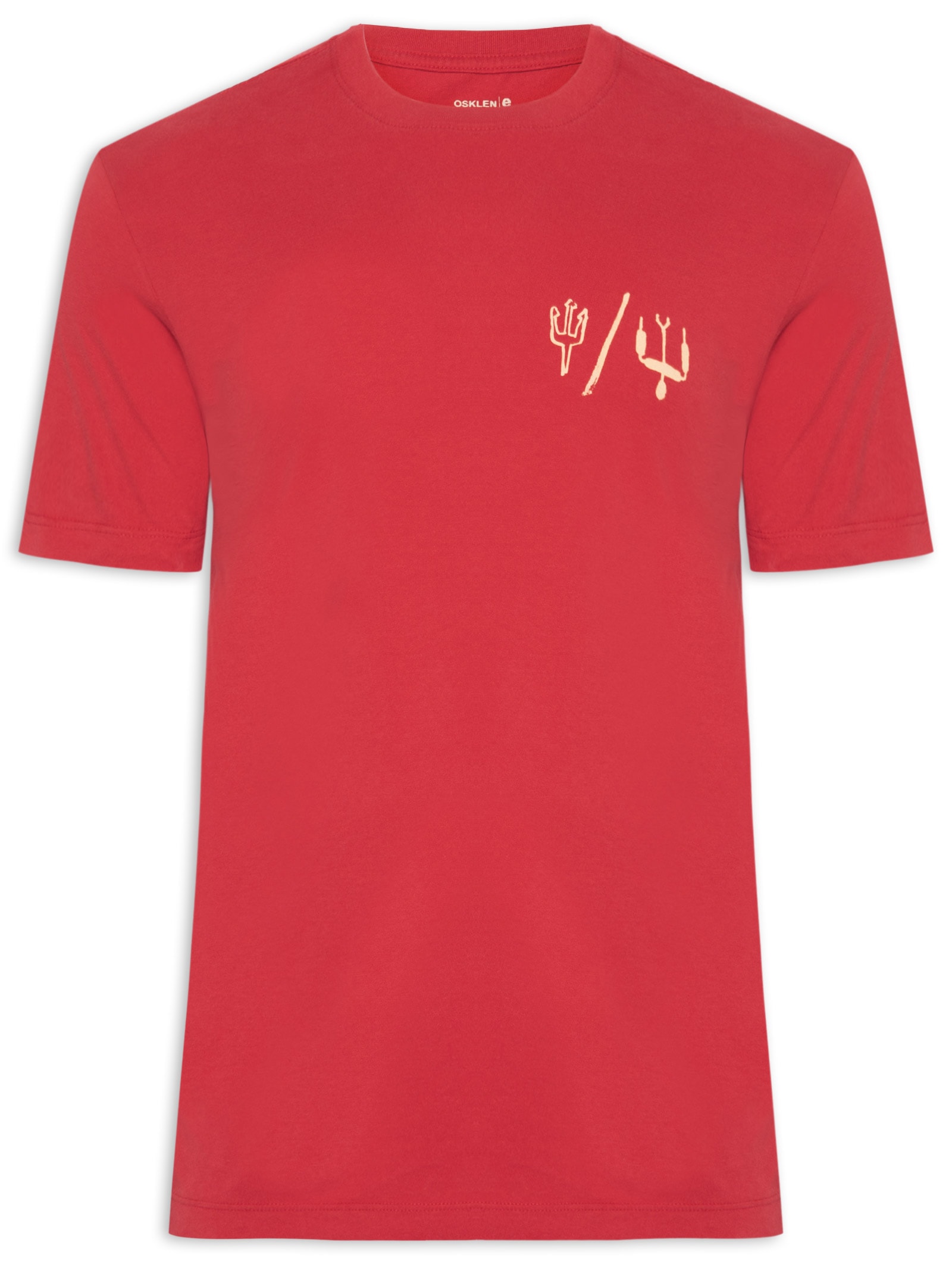 Camiseta Masculina Slim Vintage Kite Icons Manga Curta Vermelho Osklen