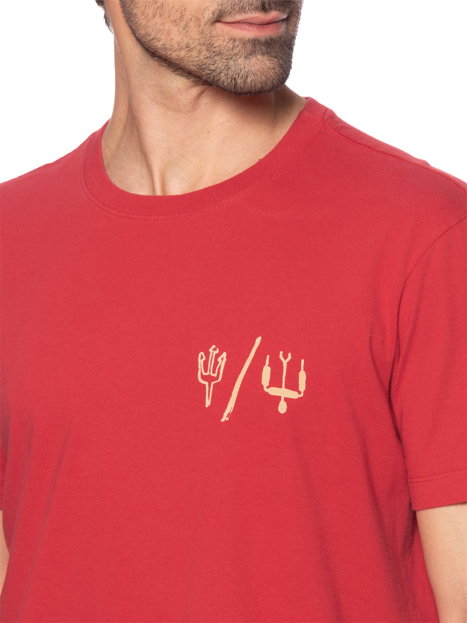 Camiseta Masculina Slim Vintage Kite Icons Manga Curta Vermelho Osklen