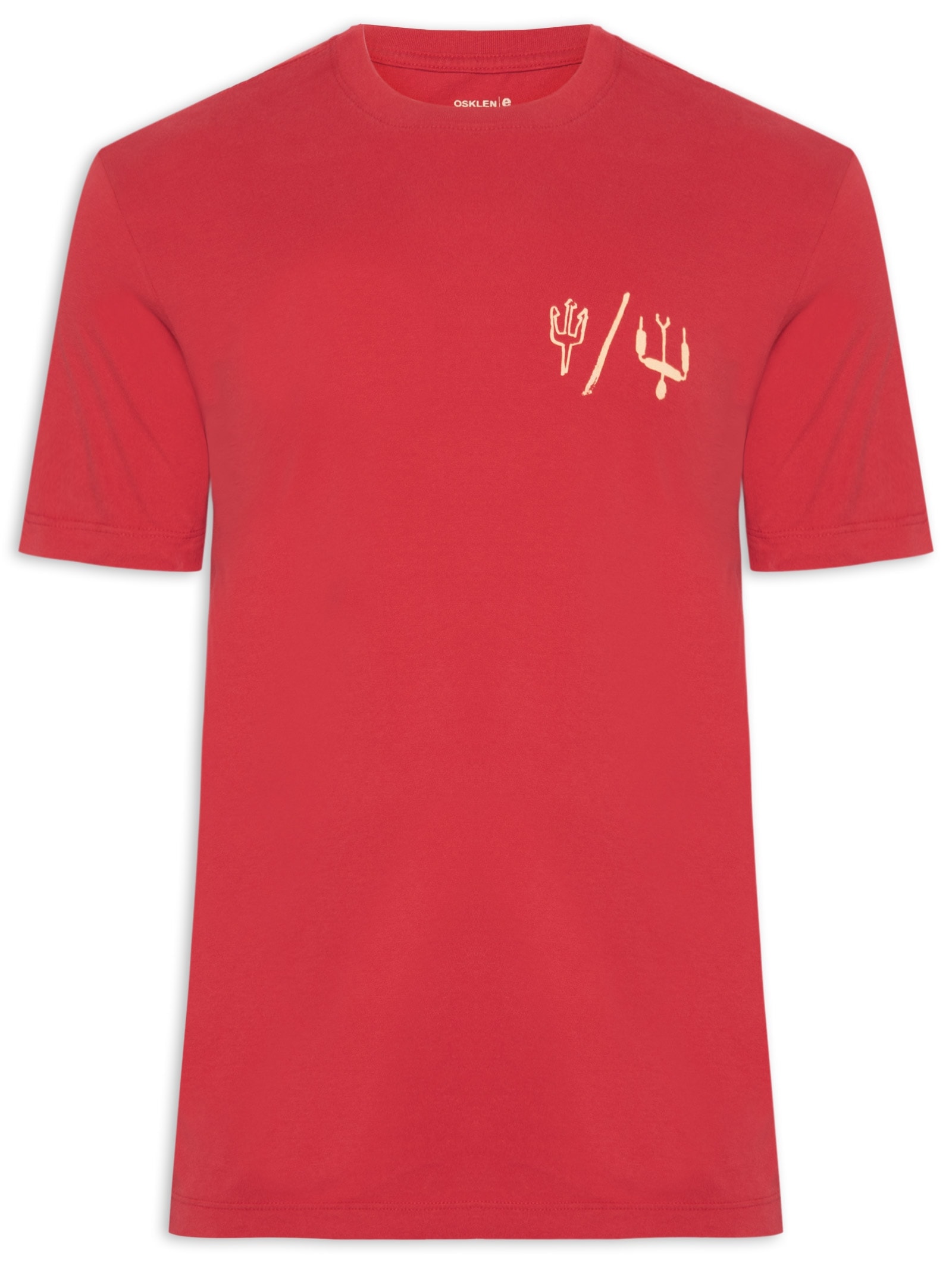 Camiseta Masculina Slim Vintage Kite Icons Manga Curta Vermelho Osklen