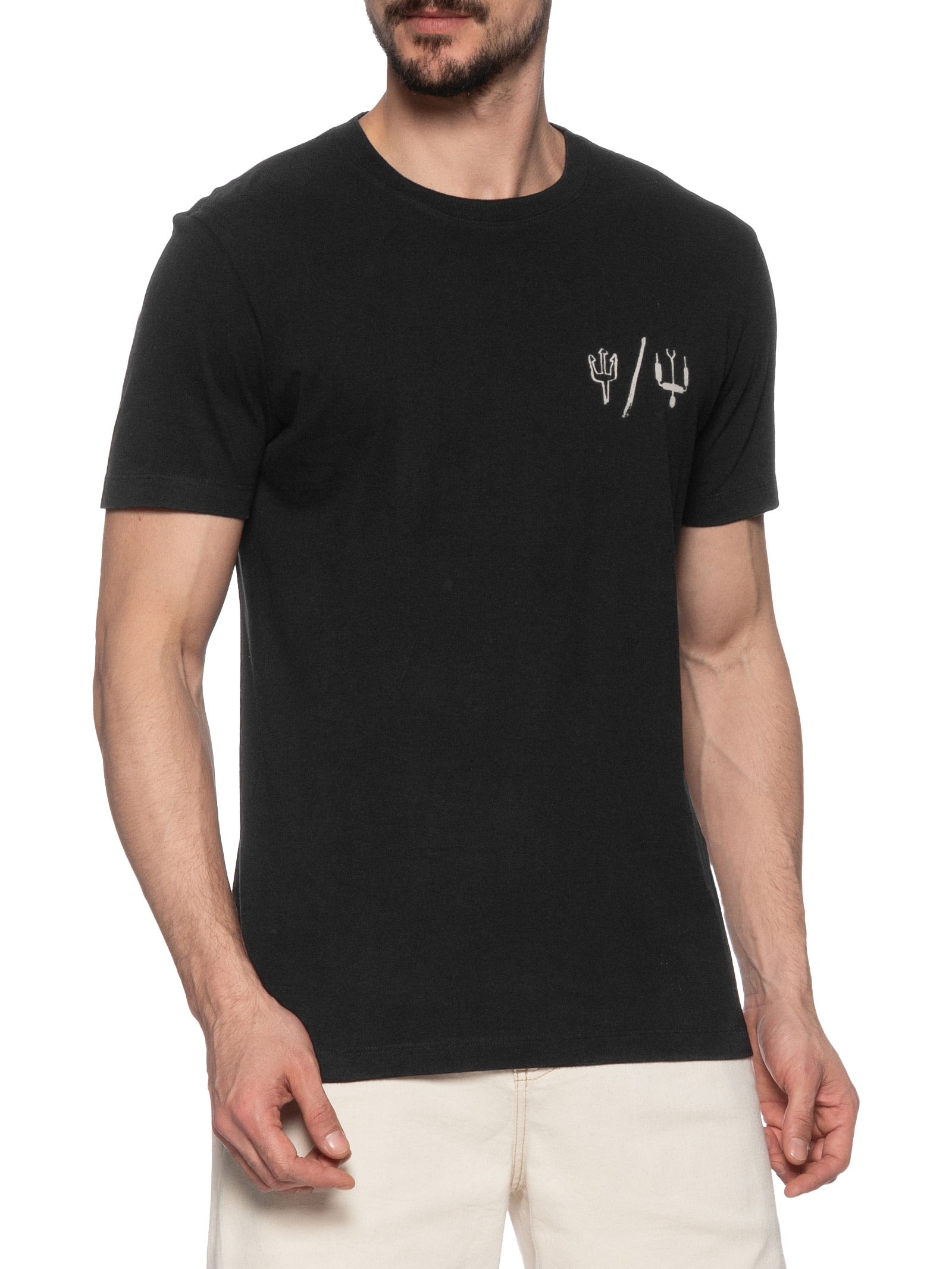 Camiseta Masculina Slim Vintage Kite Icons Mc Preto Osklen