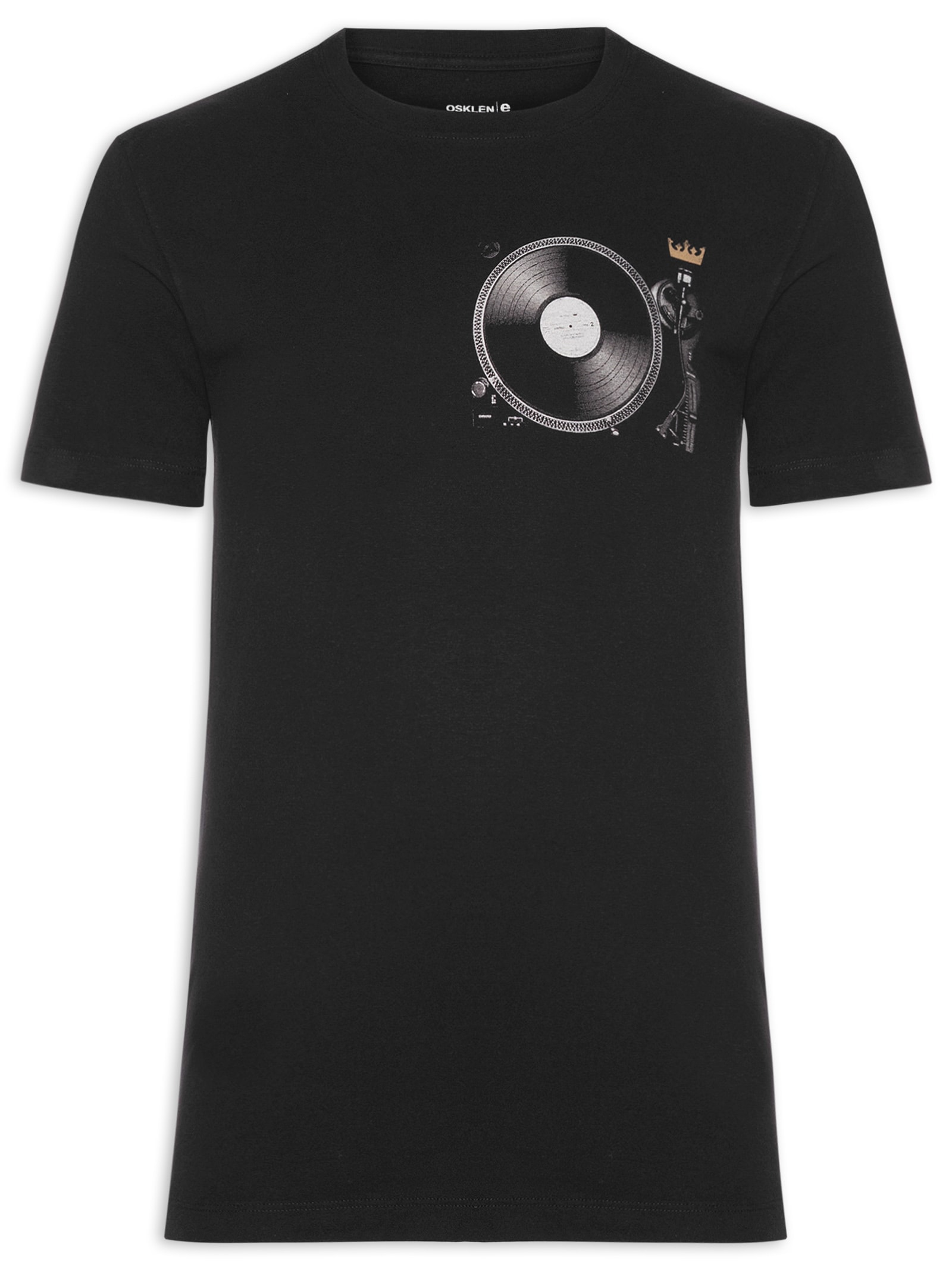 Camiseta Masculina Slim Vintage Record Player Preto Osklen