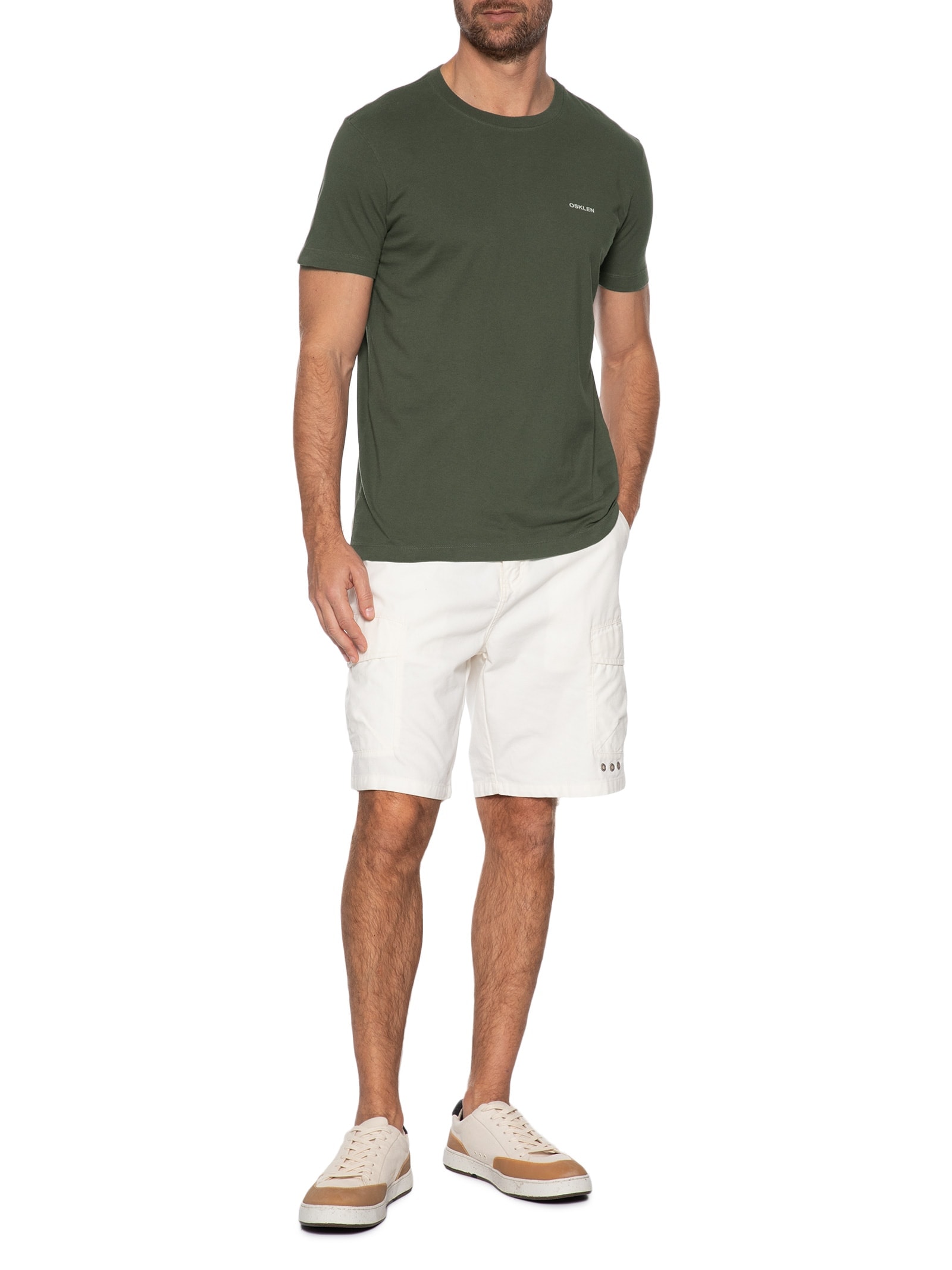 Camiseta Masculina Slim Vintage Regenerate Life Verde Osklen