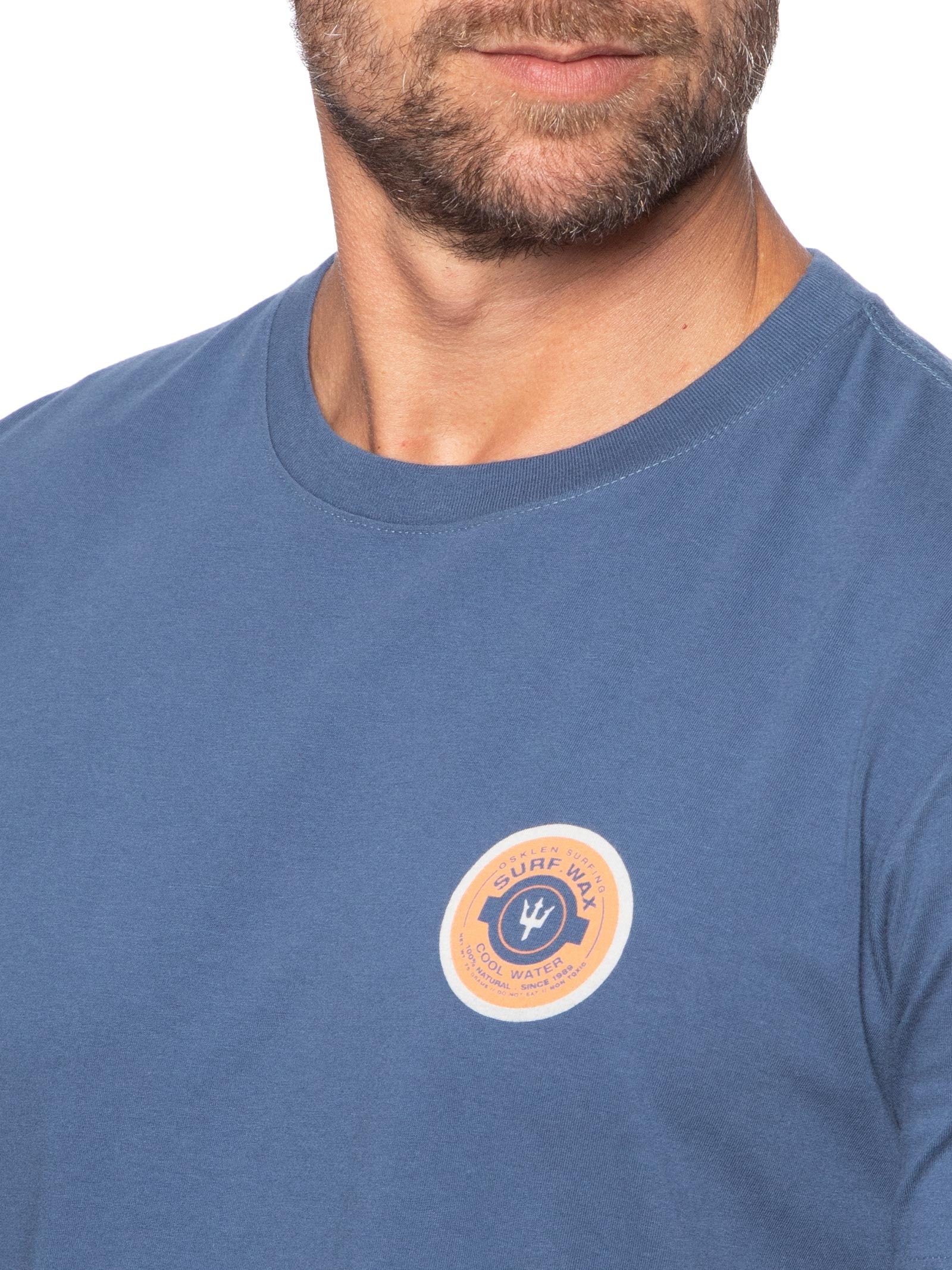 Camiseta Masculina Slim Vintage Surf Wax Mc Azul Osklen