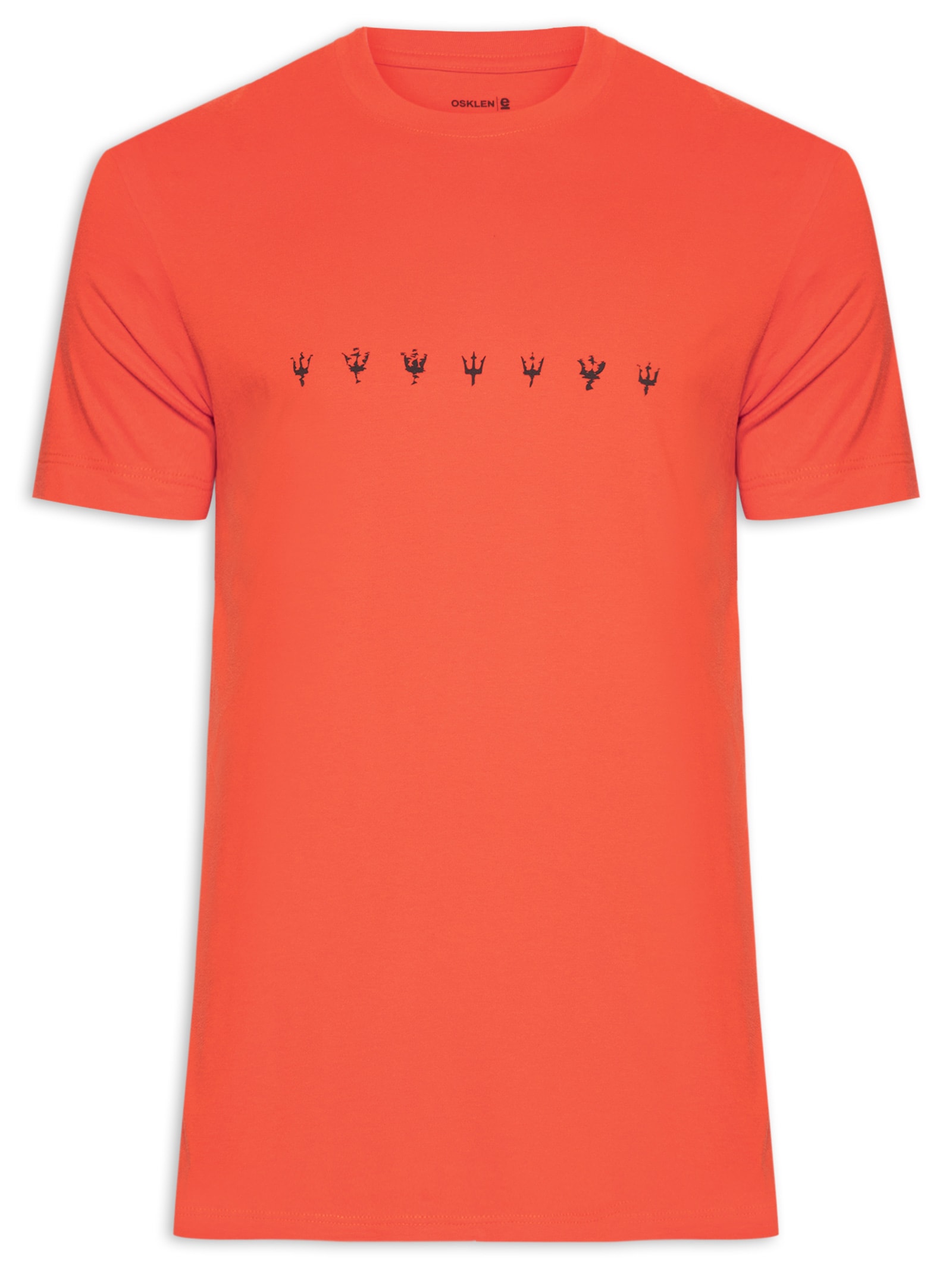 Camiseta Masculina Slim Vintage Underwater Manga Curta Laranja Osklen