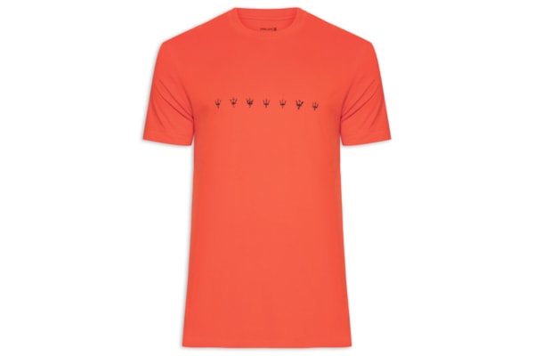 Camiseta Masculina Slim Vintage Underwater Manga Curta - Laranja