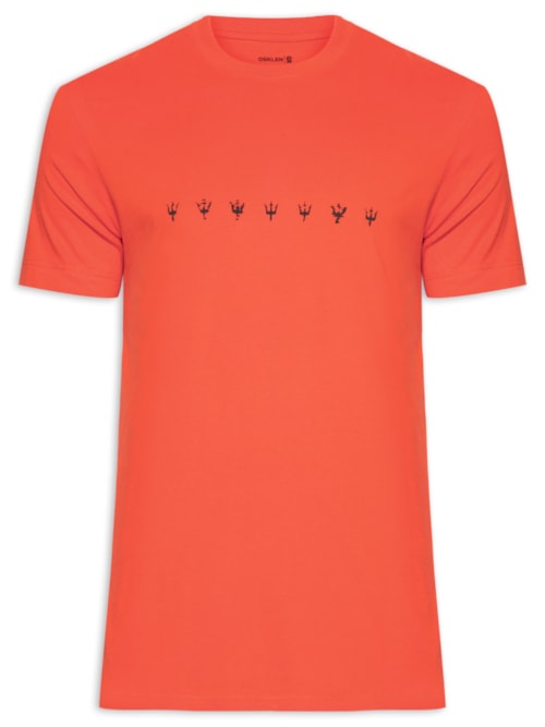 Camiseta Masculina Slim Vintage Underwater Manga Curta – Laranja