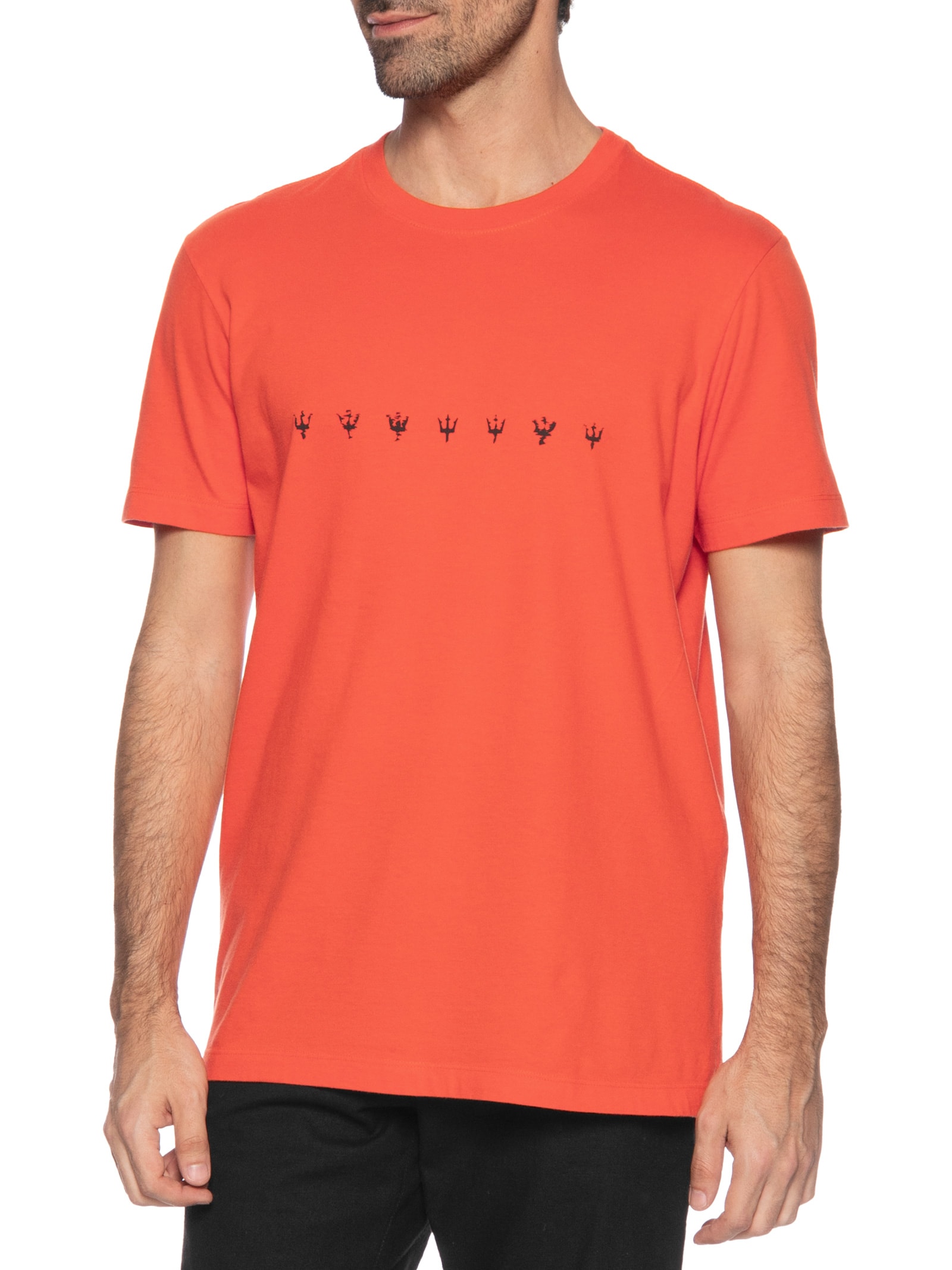 Camiseta Masculina Slim Vintage Underwater Manga Curta Laranja Osklen