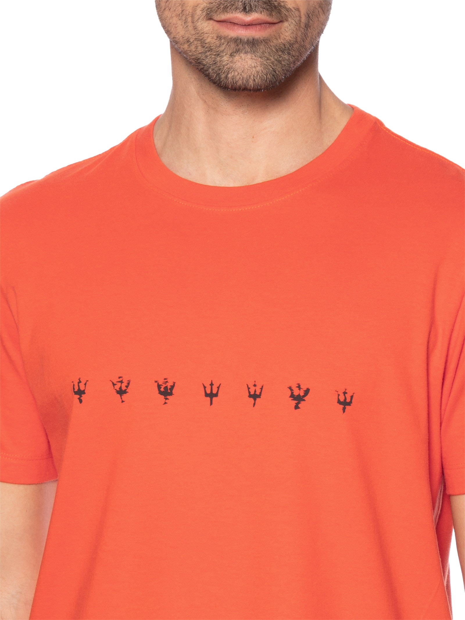 Camiseta Masculina Slim Vintage Underwater Manga Curta Laranja Osklen