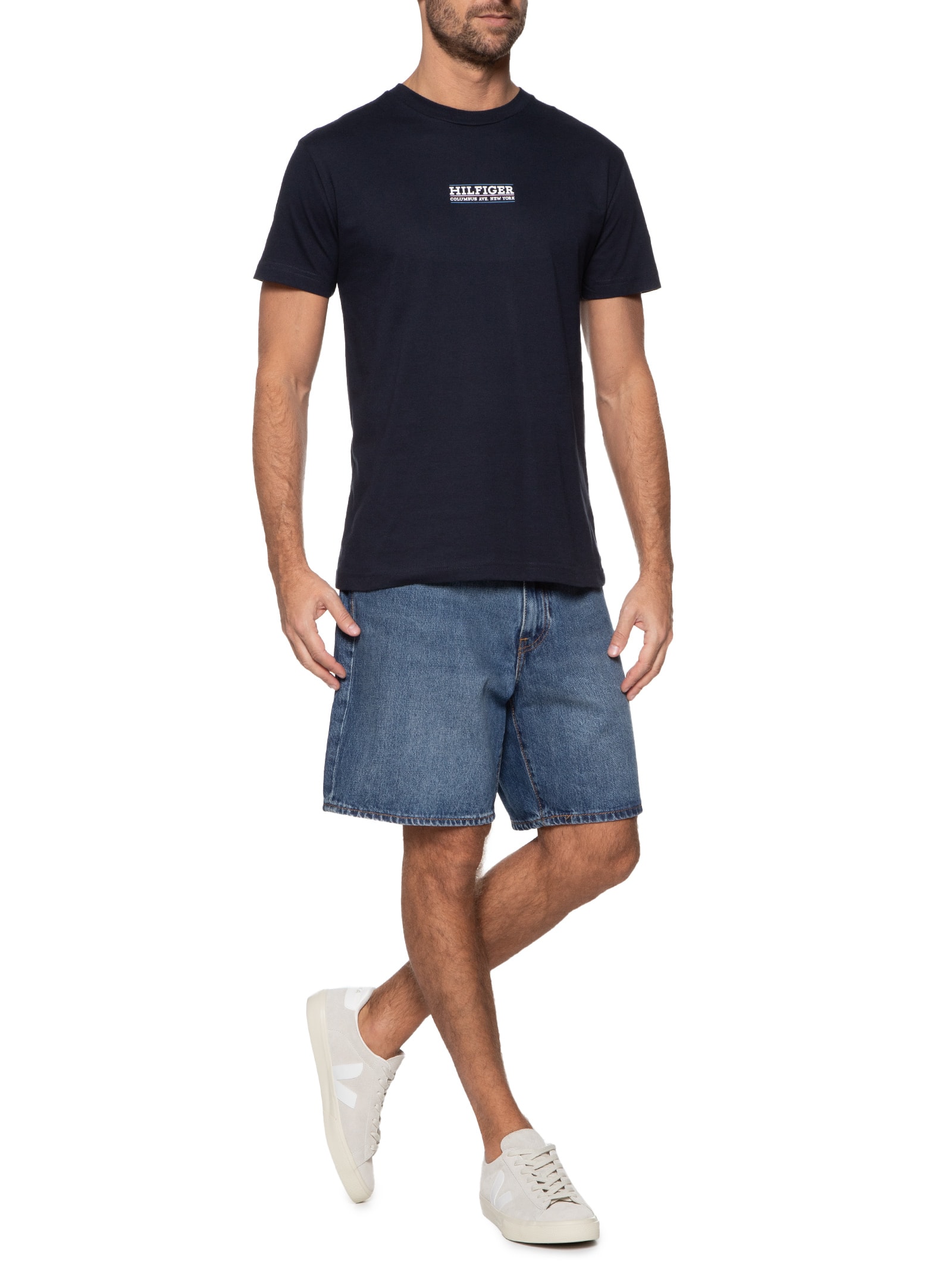 Camiseta Masculina Small Hilfiger Azul Tommy Hilfiger