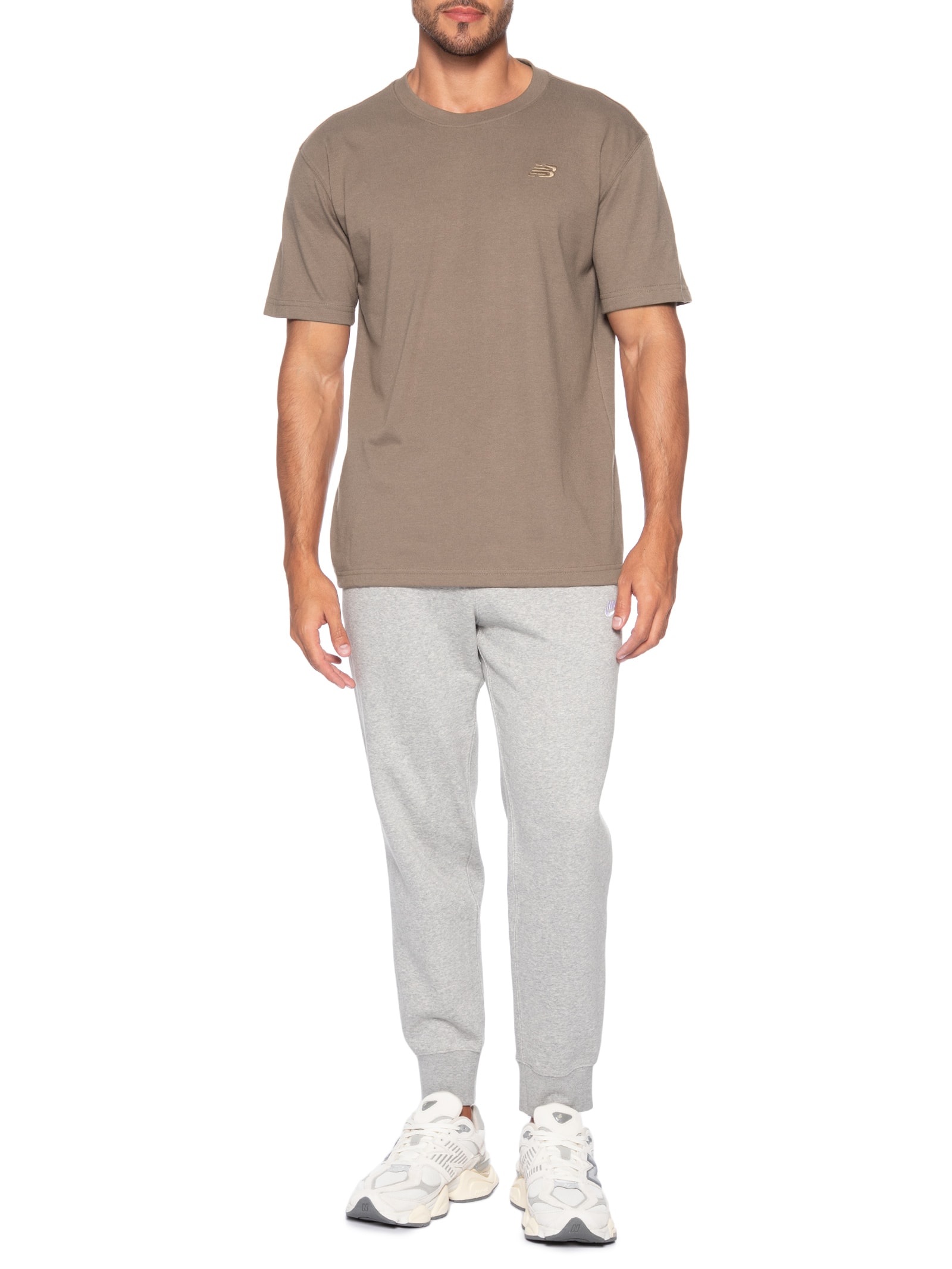 Camiseta Masculina Small Logo Marrom New Balance