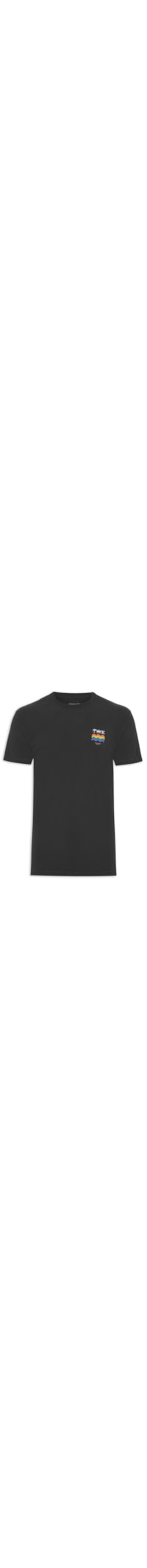 Camiseta Masculina Soft Used Brasão Color - Preto