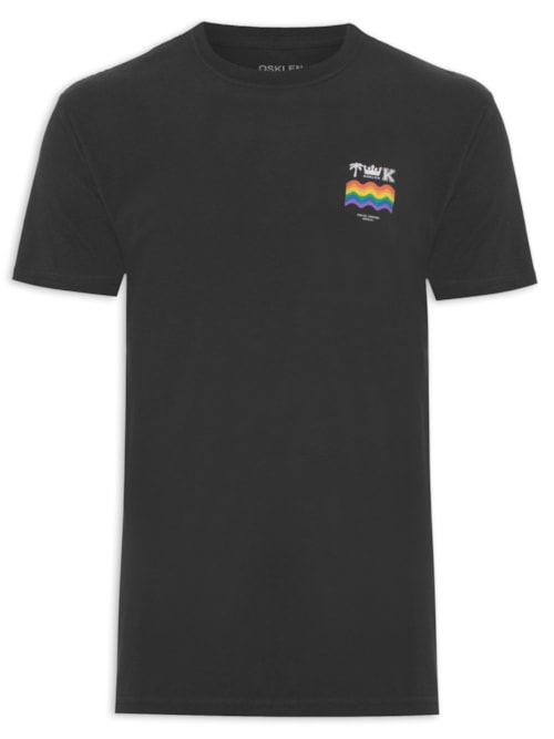 Camiseta Masculina Soft Used Brasão Color – Preto