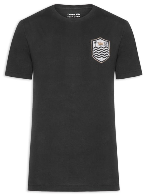 Camiseta Masculina Soft Used Brasão Destroyed – Preto