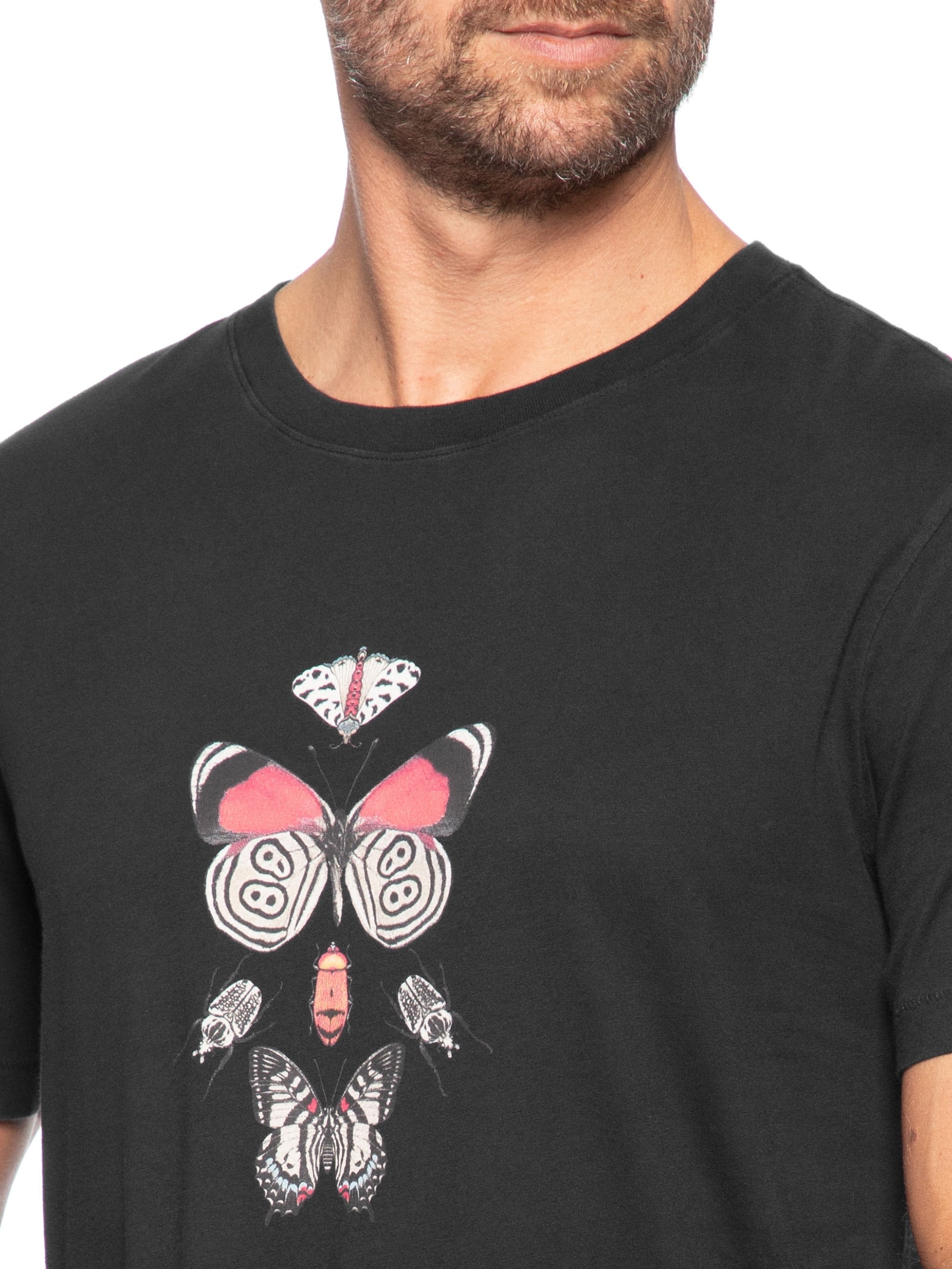Camiseta Masculina Soft Used Insecta Preto Osklen