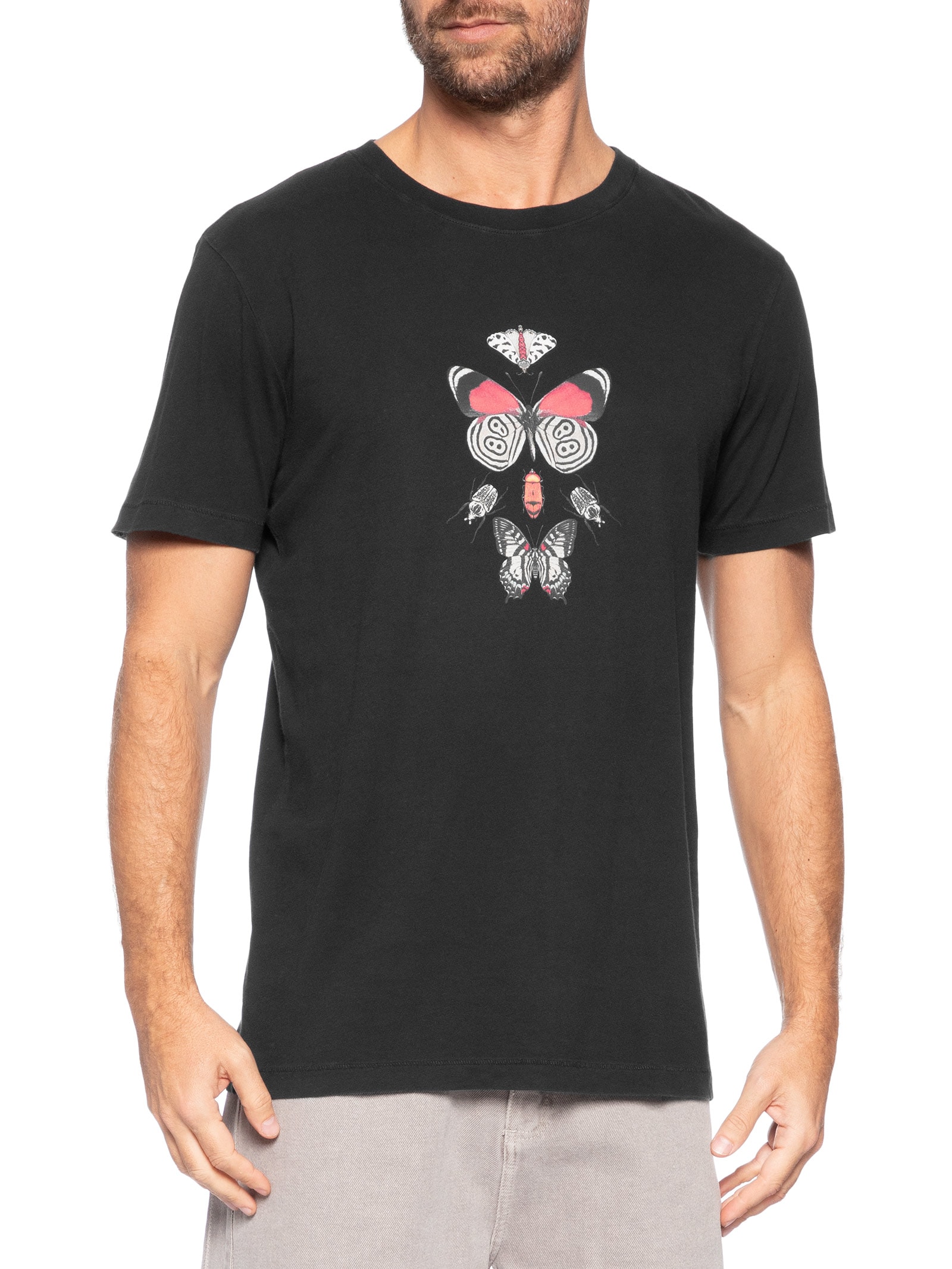 Camiseta Masculina Soft Used Insecta Preto Osklen