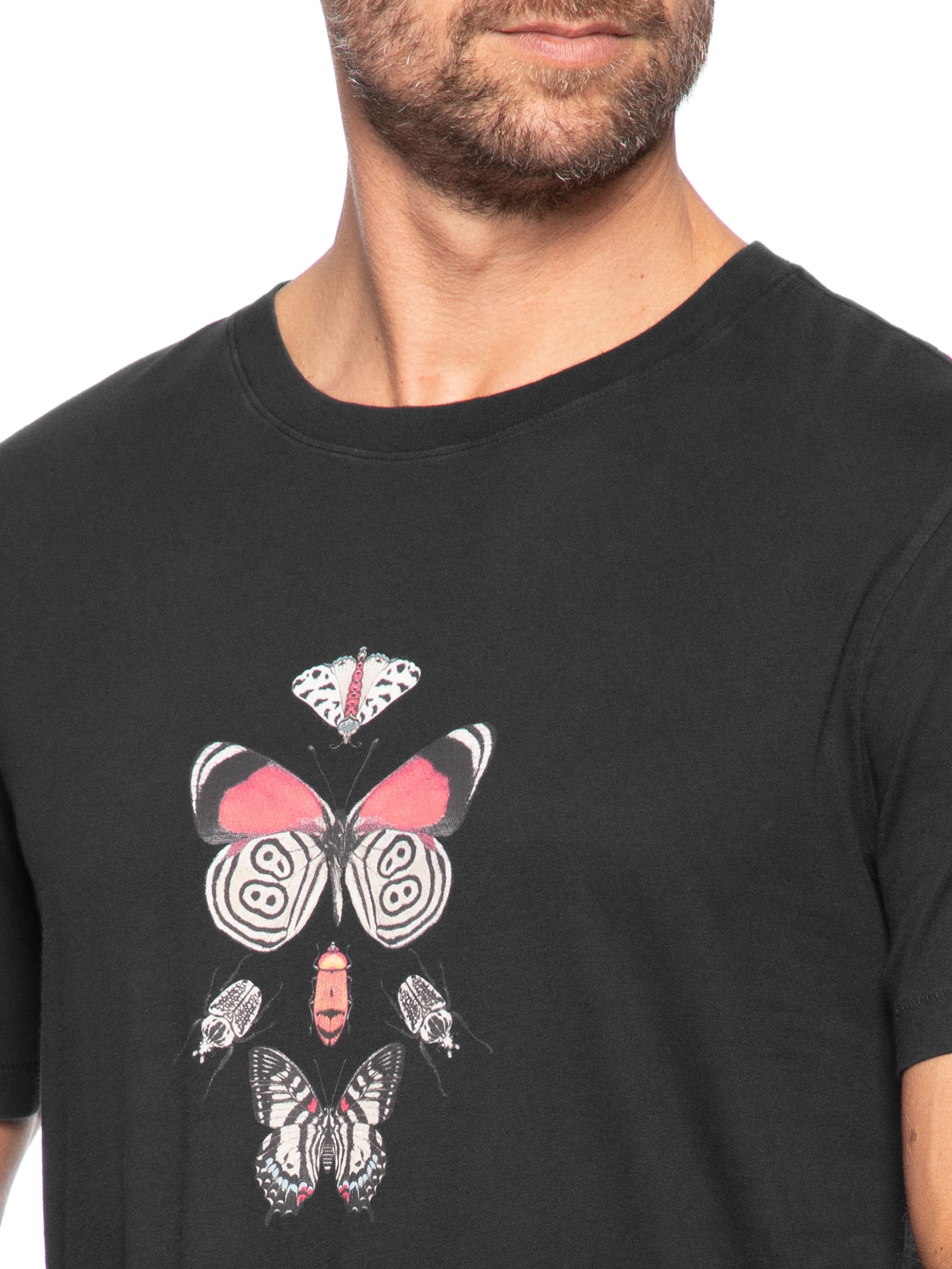 Camiseta Masculina Soft Used Insecta Preto Osklen