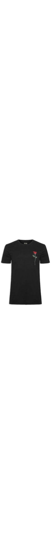 Camiseta Masculina Soft Used Rose Manga Curta - Preto