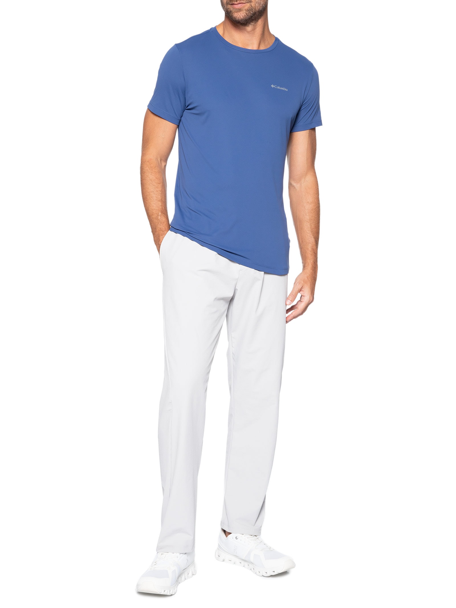 Camiseta Masculina Sportwear Neblina™ Omni-wick™ Azul Columbia