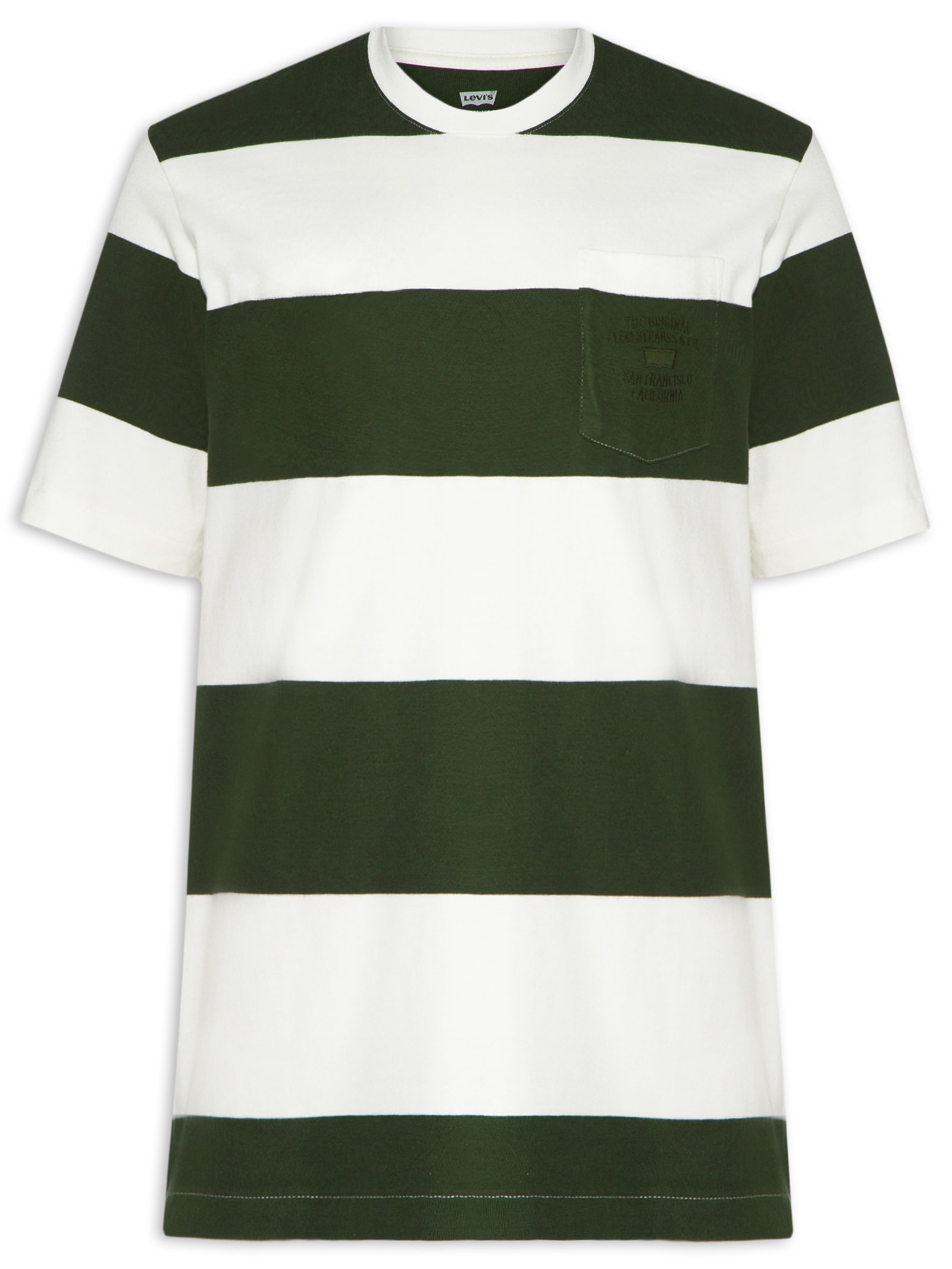 Camiseta Masculina Stepped Hem Half-Sleeve Verde Levi's