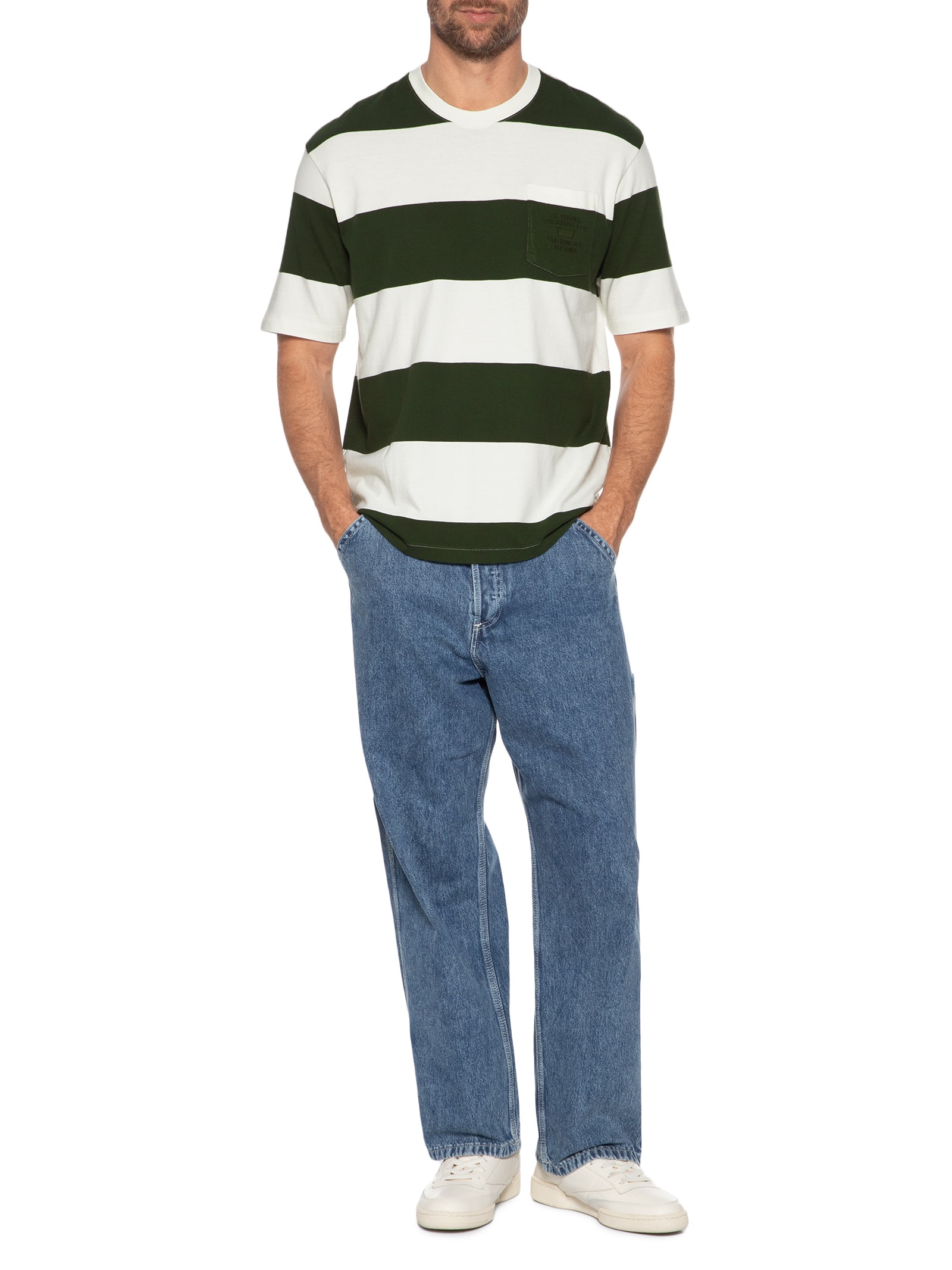 Camiseta Masculina Stepped Hem Half-Sleeve Verde Levi's