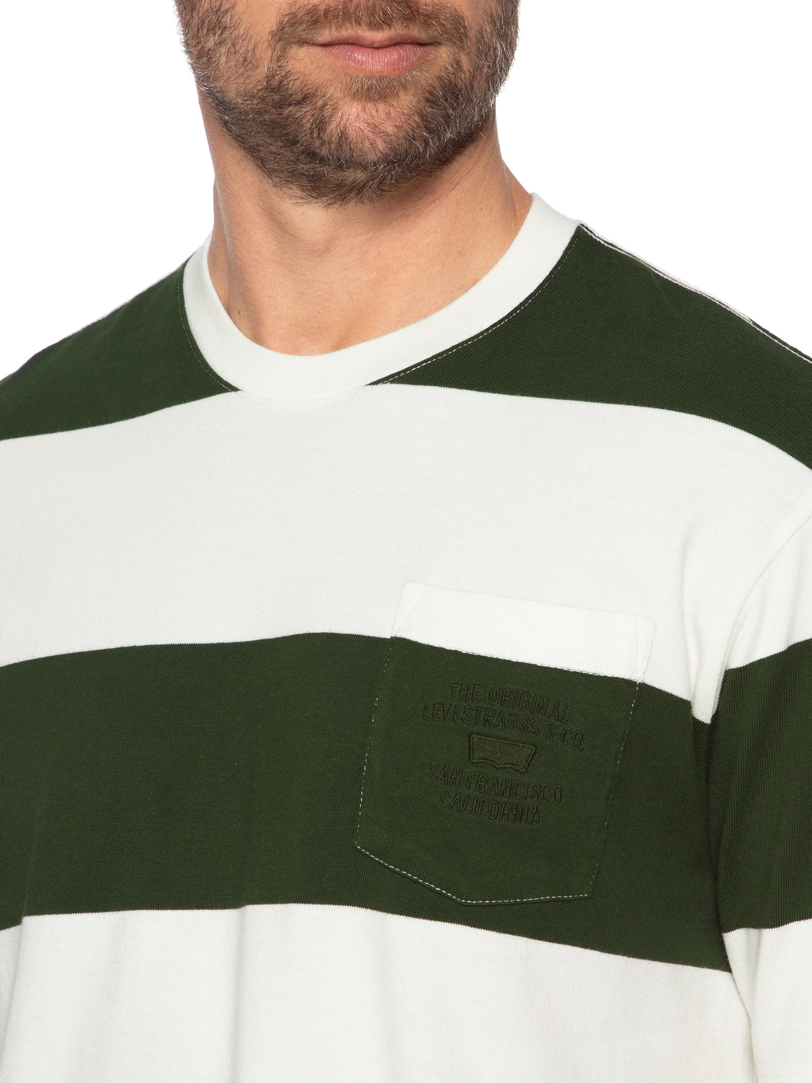 Camiseta Masculina Stepped Hem Half-Sleeve Verde Levi's