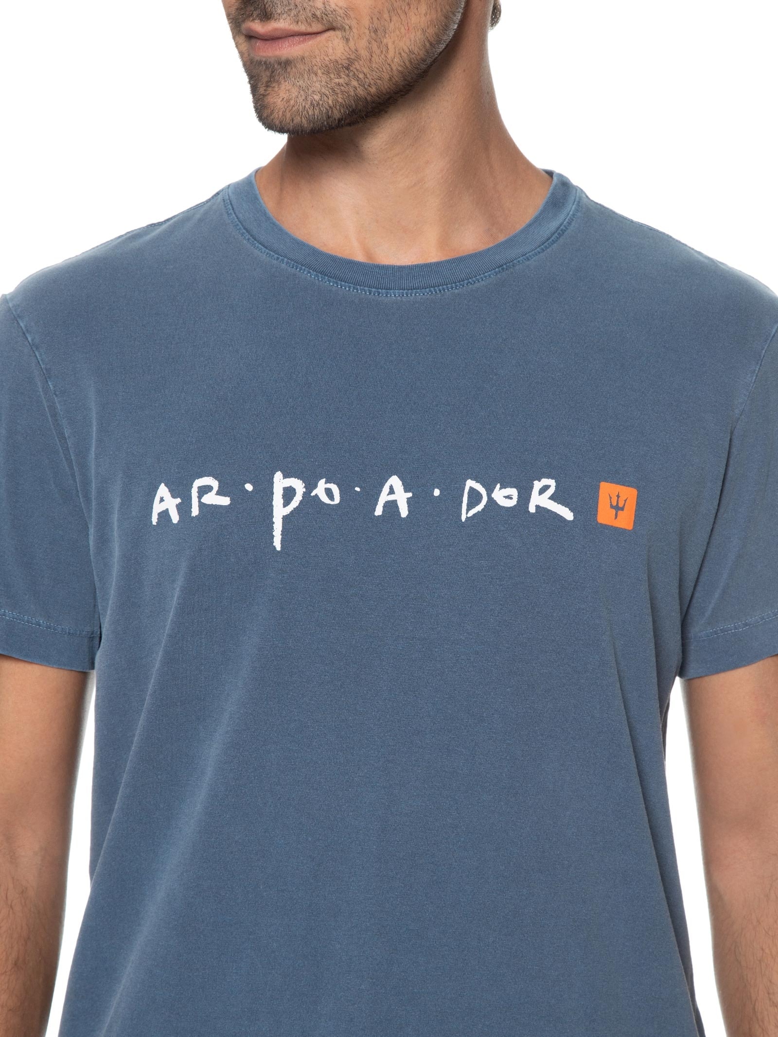 Camiseta Masculina Stone Arpoador Azul Osklen