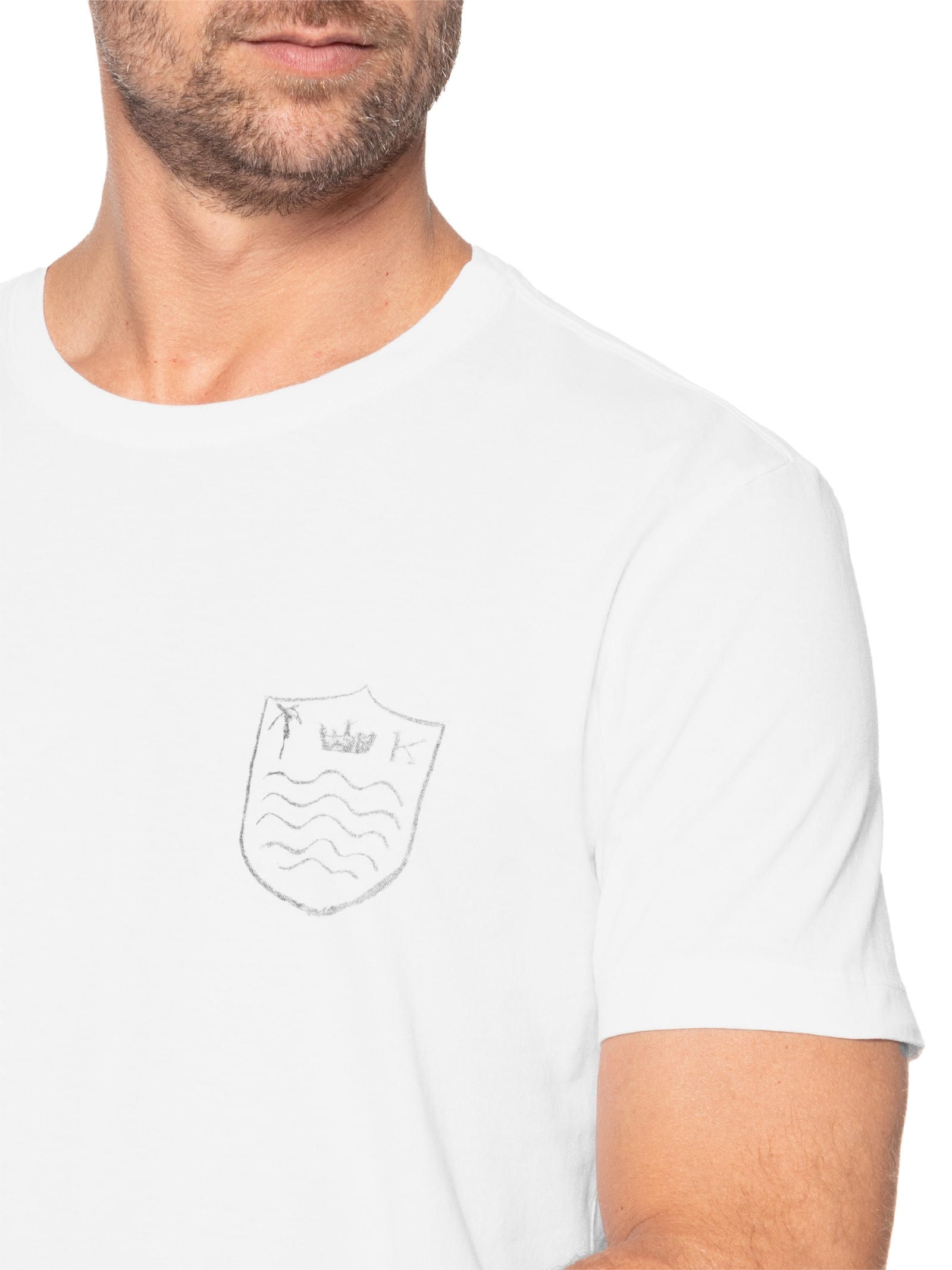 Camiseta Masculina Stone Brasão Rough Branco Osklen