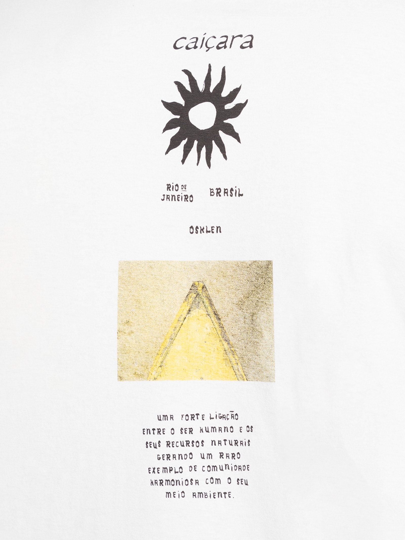 Camiseta Masculina Stone Caiçara Pics Regenerate Life Branco Osklen