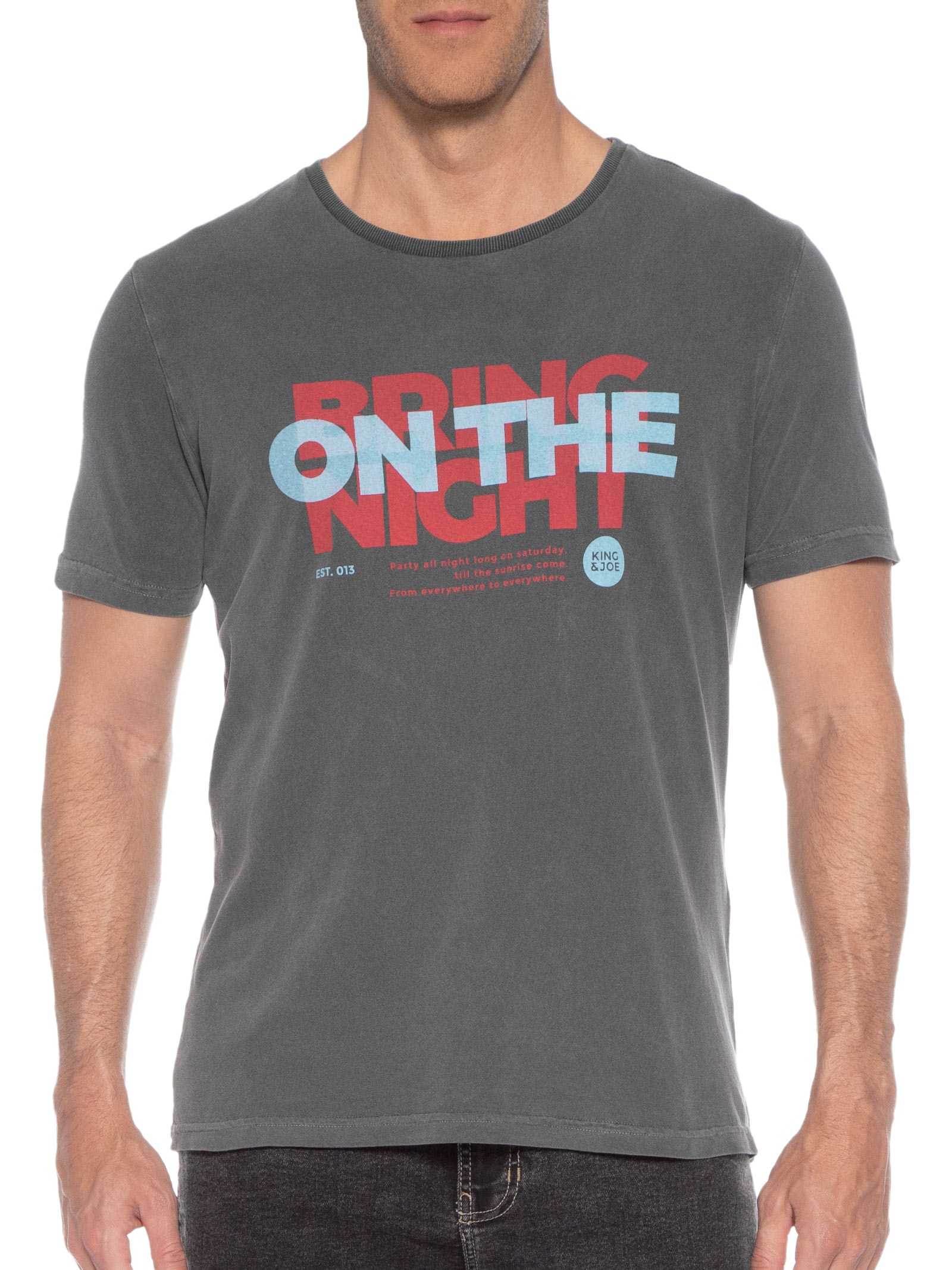 Camiseta Masculina Stone Careca Bring On The Night Cinza King&joe