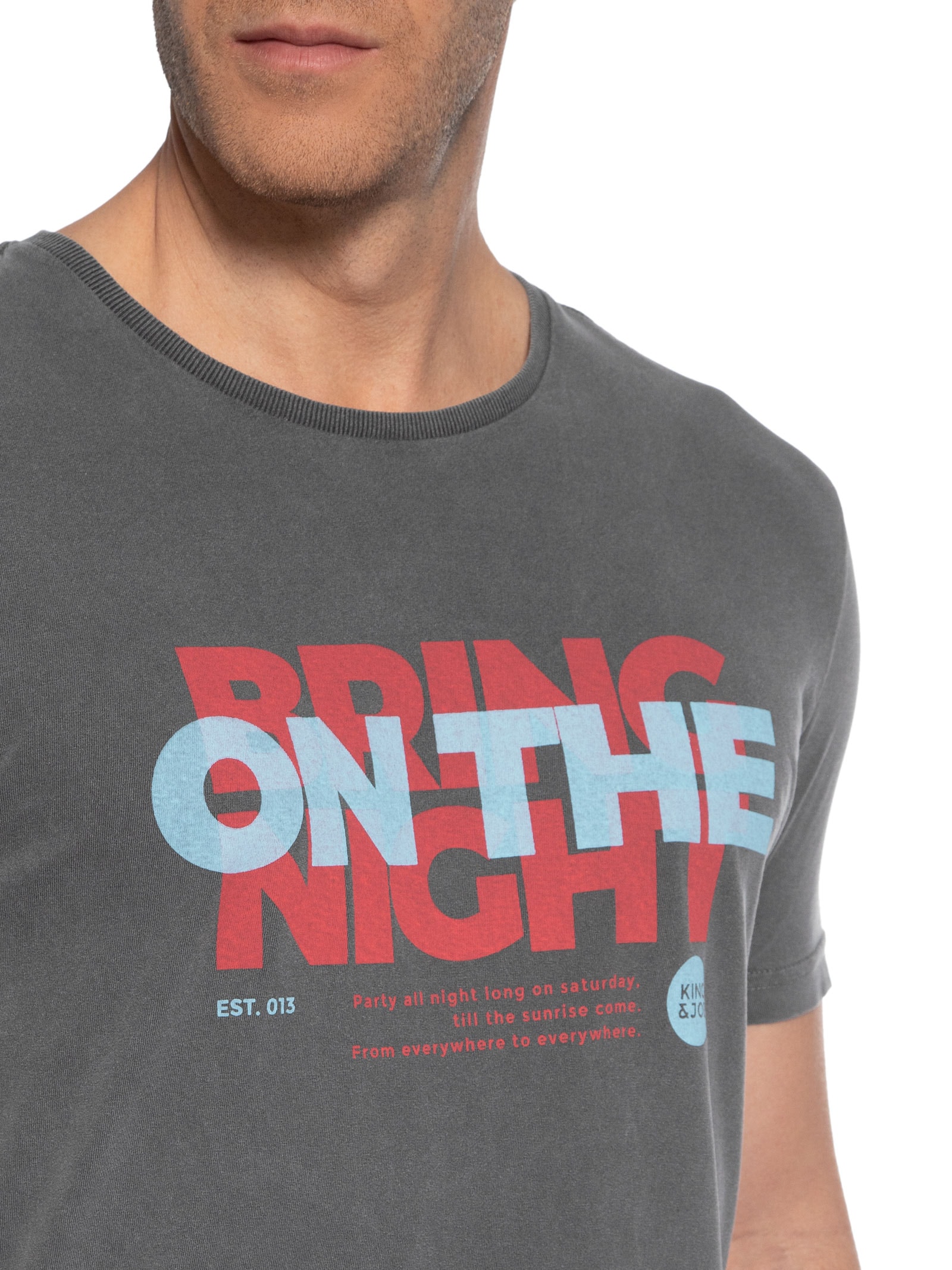 Camiseta Masculina Stone Careca Bring On The Night Cinza King&joe