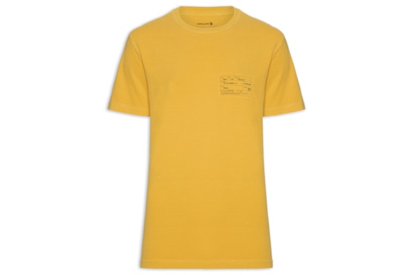 Camiseta Masculina Stone Carimbo Manga Curta - Amarelo
