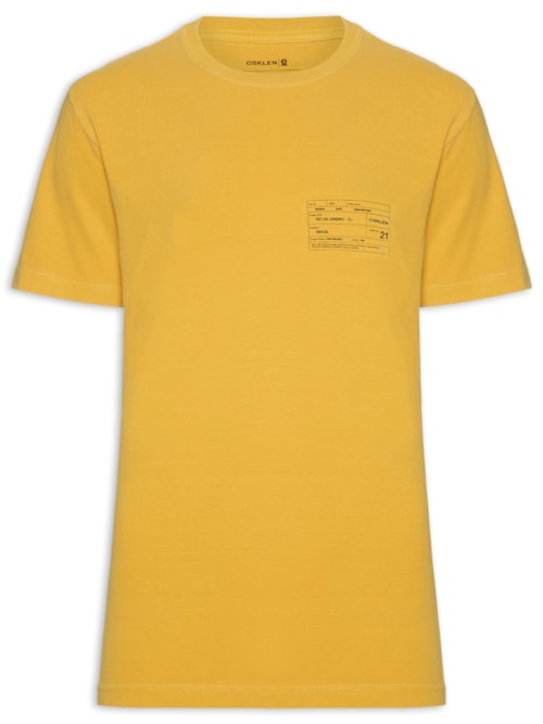 Camiseta Masculina Stone Carimbo Manga Curta – Amarelo