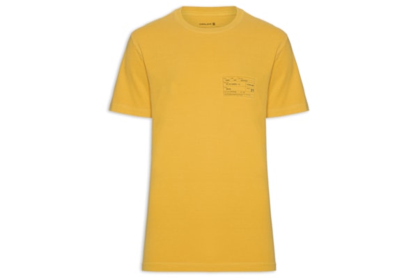 Camiseta Masculina Stone Carimbo Manga Curta - Amarelo