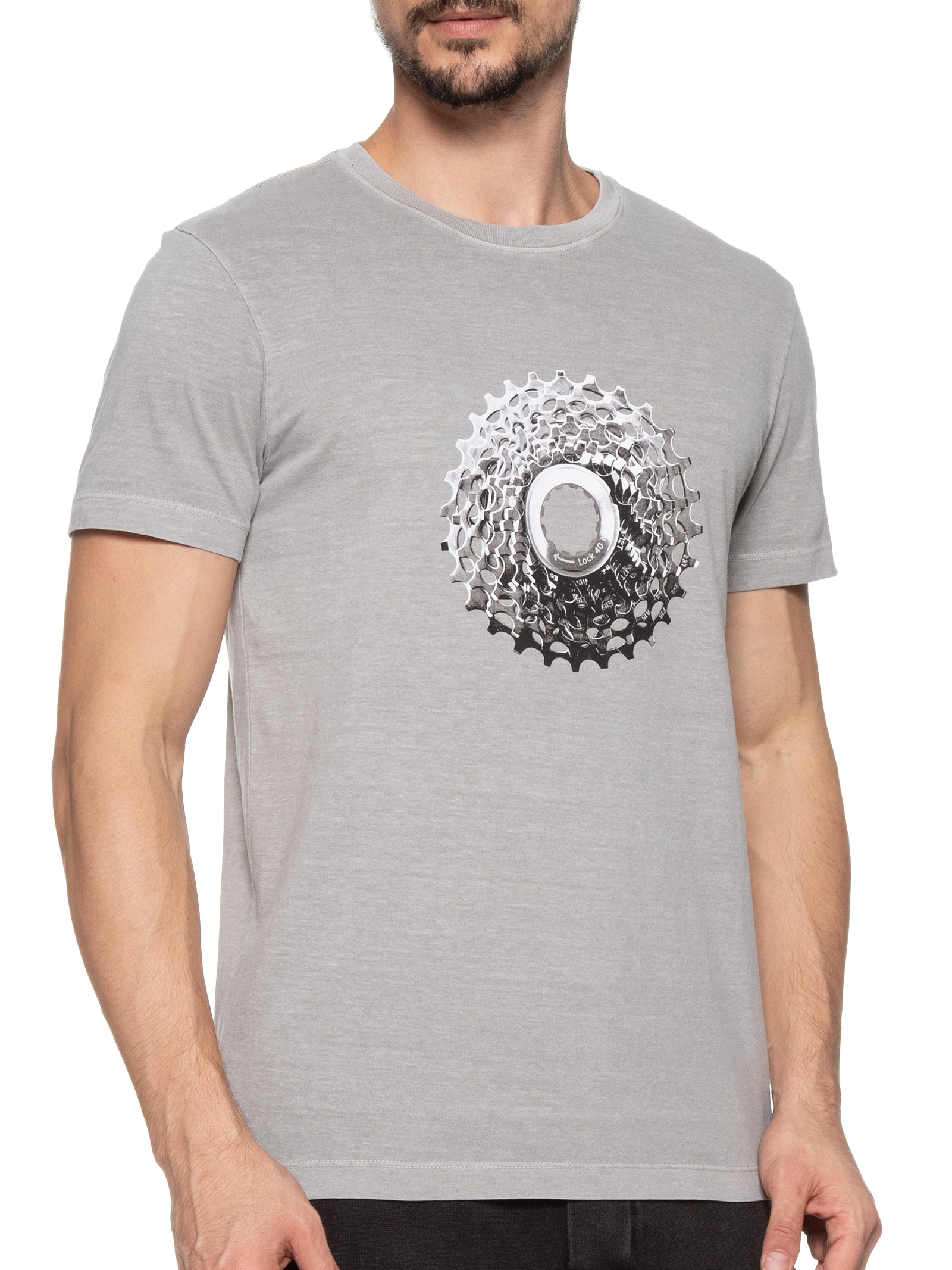 Camiseta Masculina Stone Cassete Bike Cinza Osklen