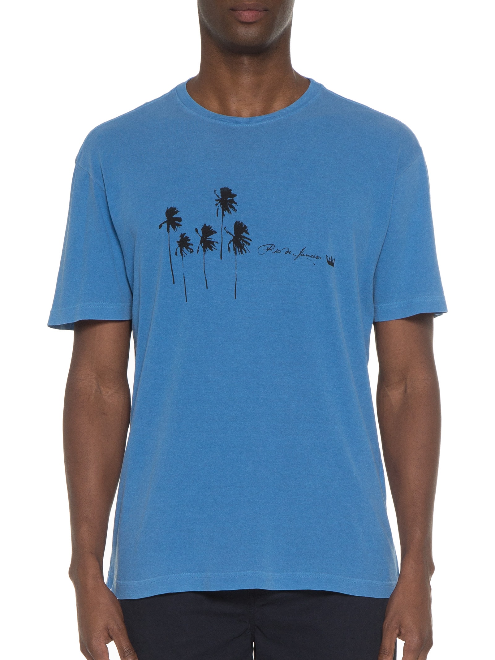 Camiseta Masculina Stone Coqueiros 5 Azul Osklen