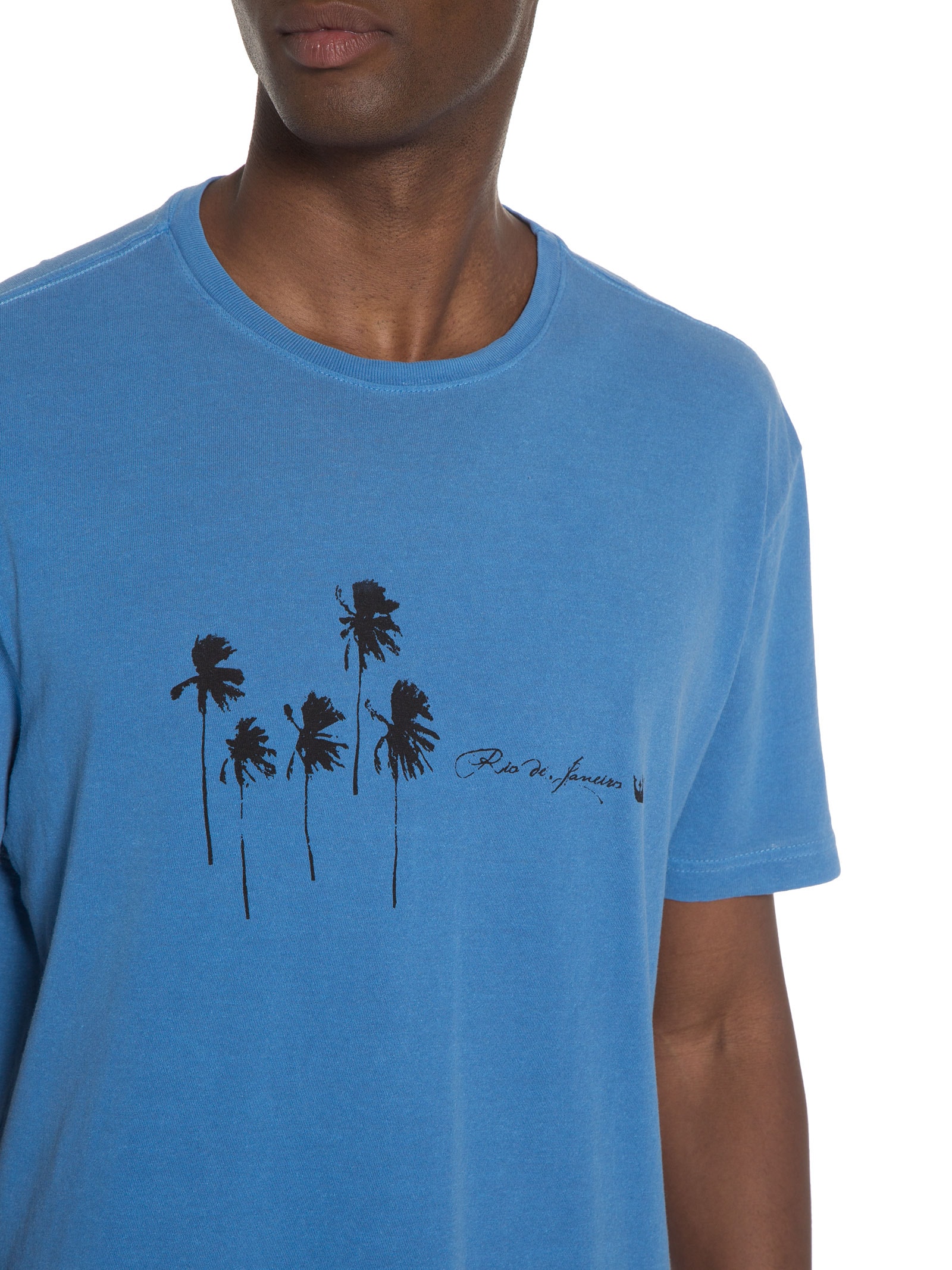 Camiseta Masculina Stone Coqueiros 5 Azul Osklen